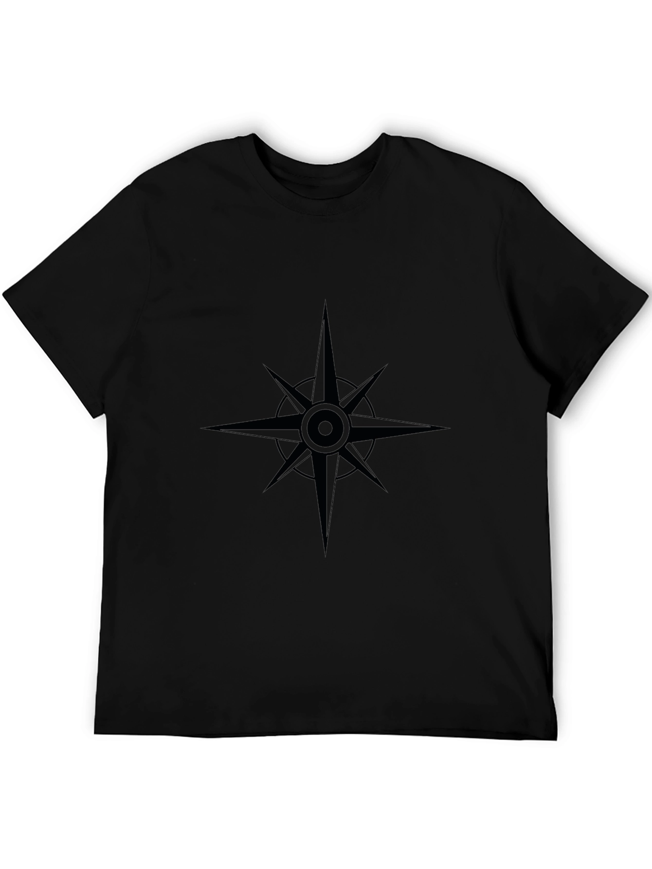 Black Black Compass Star Graphic Tee - Stylish Unisex Shirt view 5