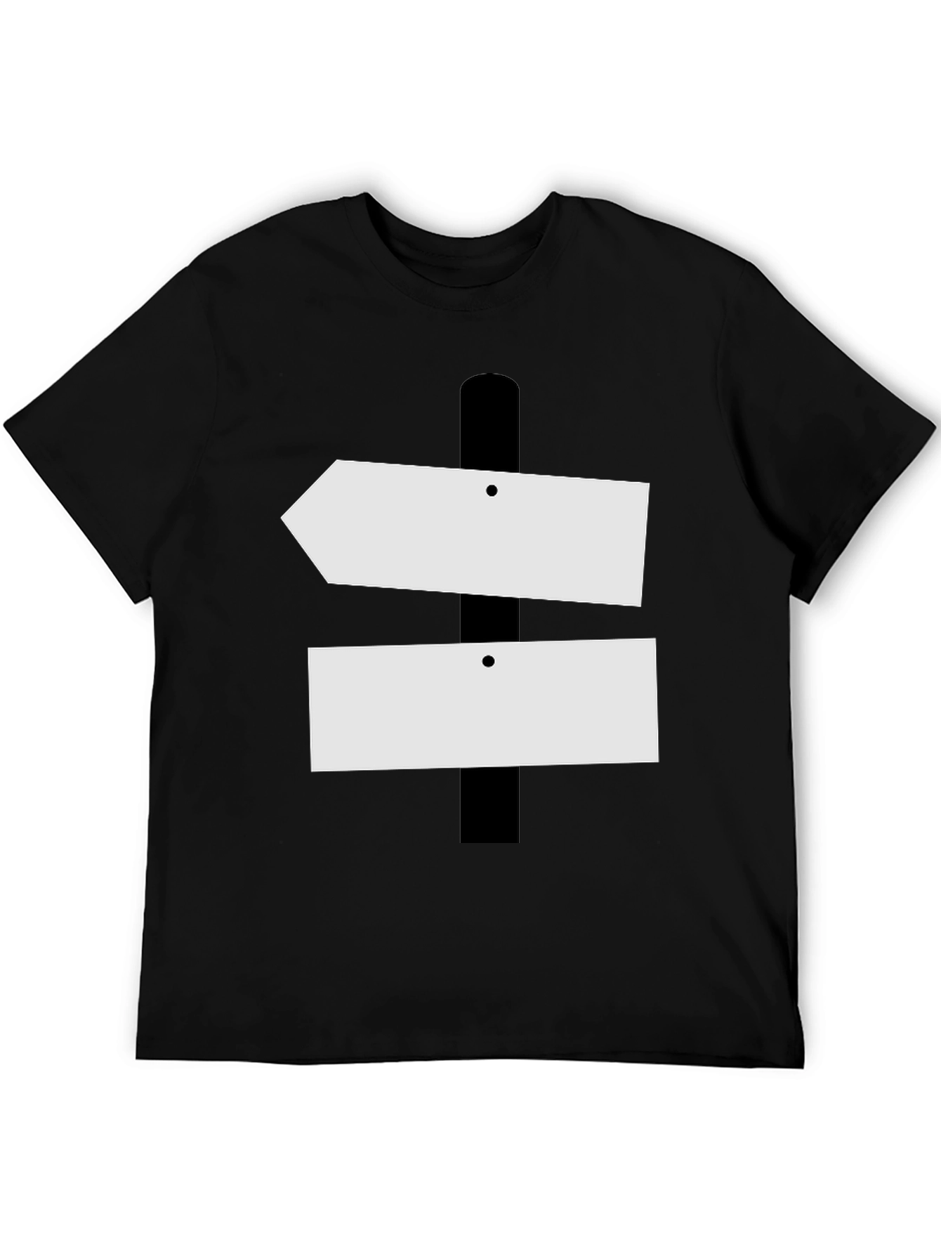 Black Directional Sign T-Shirt - Novelty Graphic Tee view 5