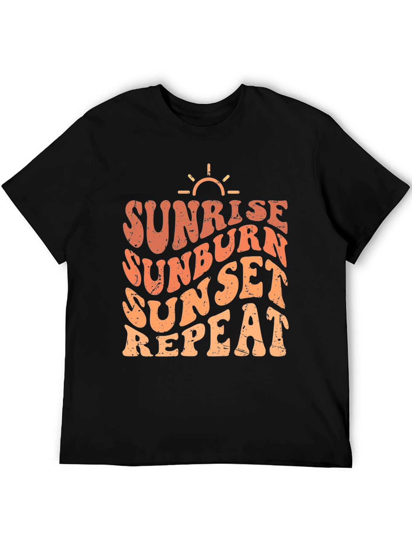 Black Sunrise Sunburn Sunset Repeat T-Shirt view 5