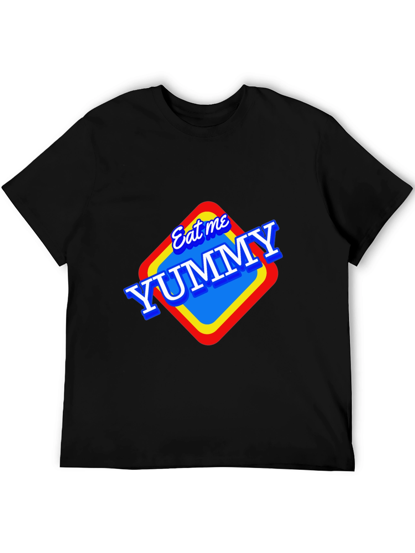 Black Eat Me Yummy Graphic Tee - Black Unisex T-Shirt view 5
