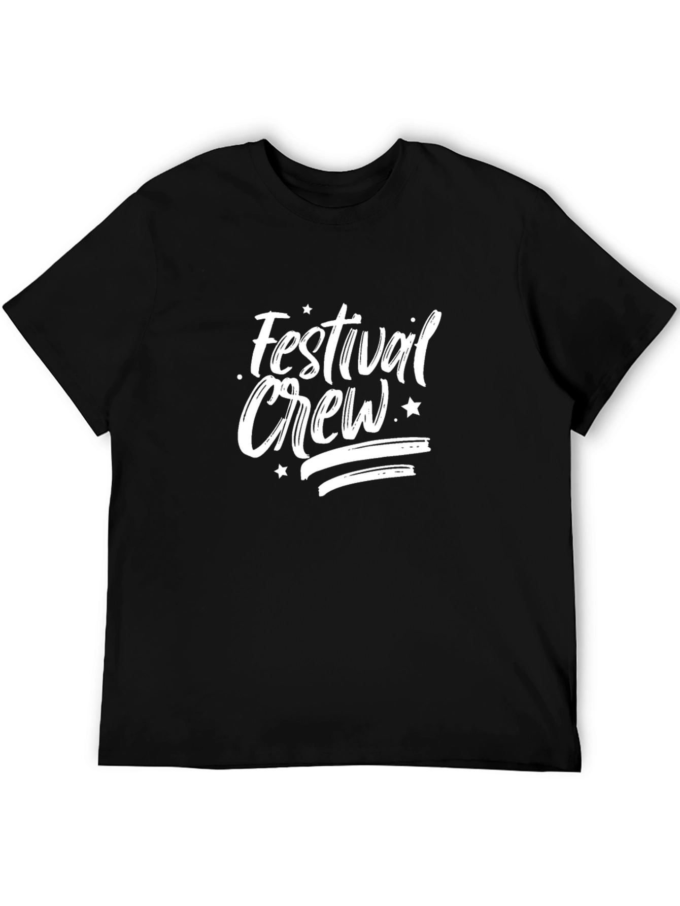 Black Festival Crew Graphic T-Shirt - Black Cotton Tee view 5