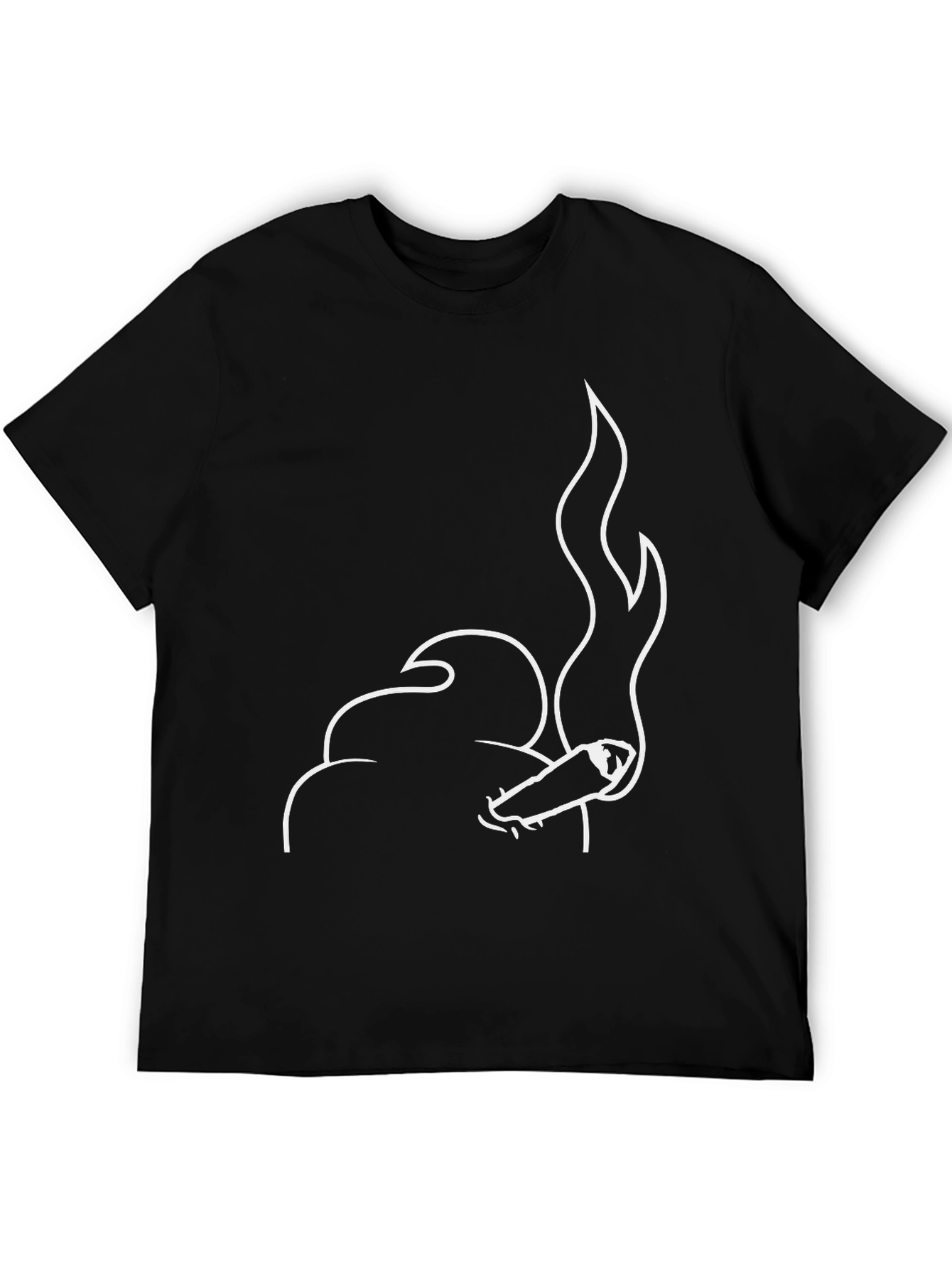 Black Cool Smoker T-Shirt - Black Cotton Blend Tee view 5