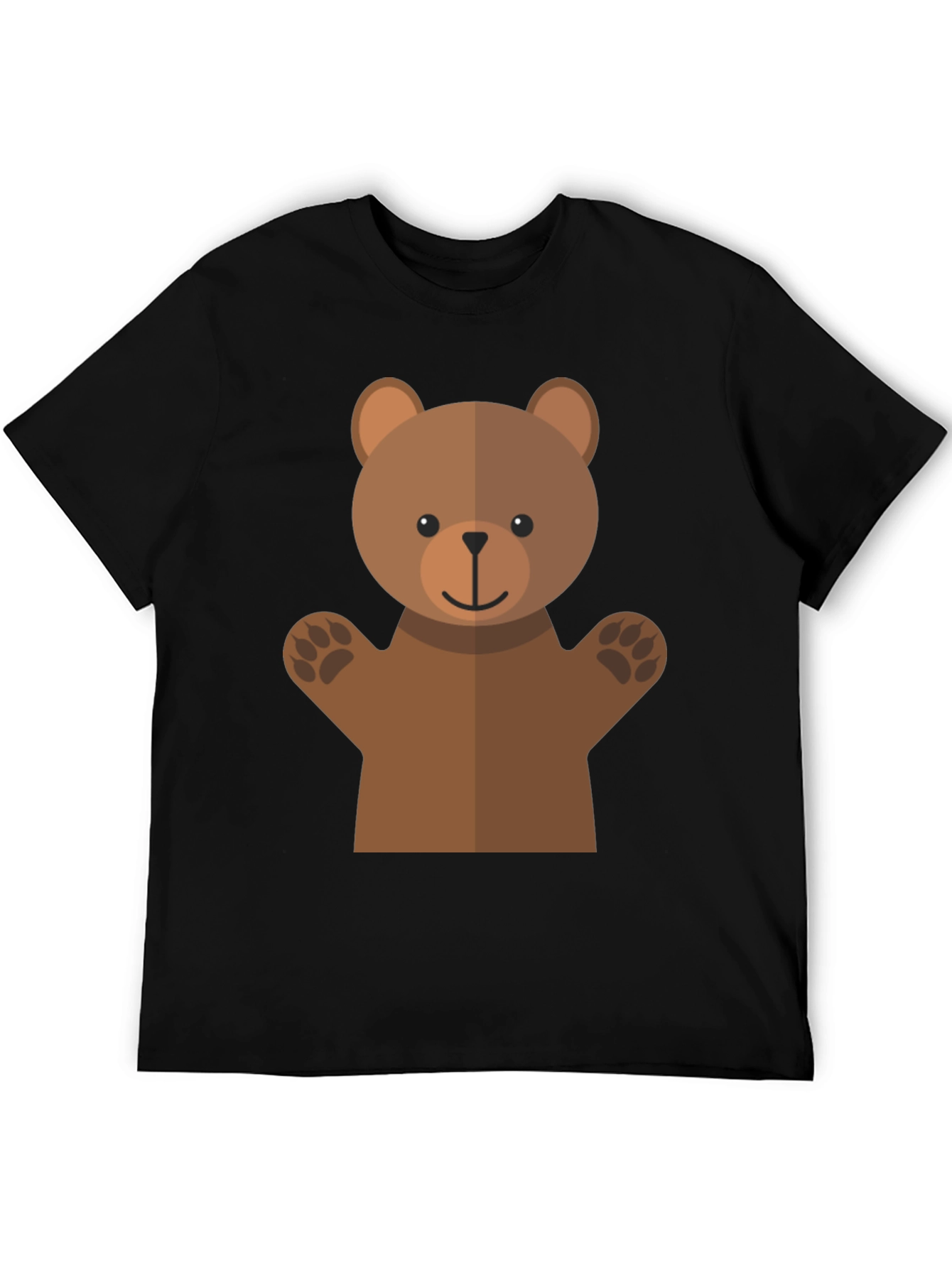 Black Cute Bear Graphic Tee - Black T-Shirt view 5