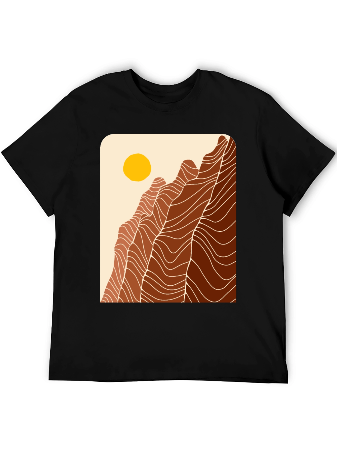 Black Mountains Graphic Tee - Unisex Black Cotton T-Shirt view 5