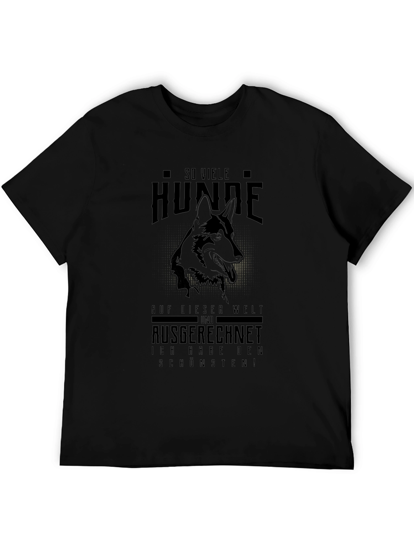 Black Dog Lover T-Shirt - "So Viele Hunde" German Quote view 5