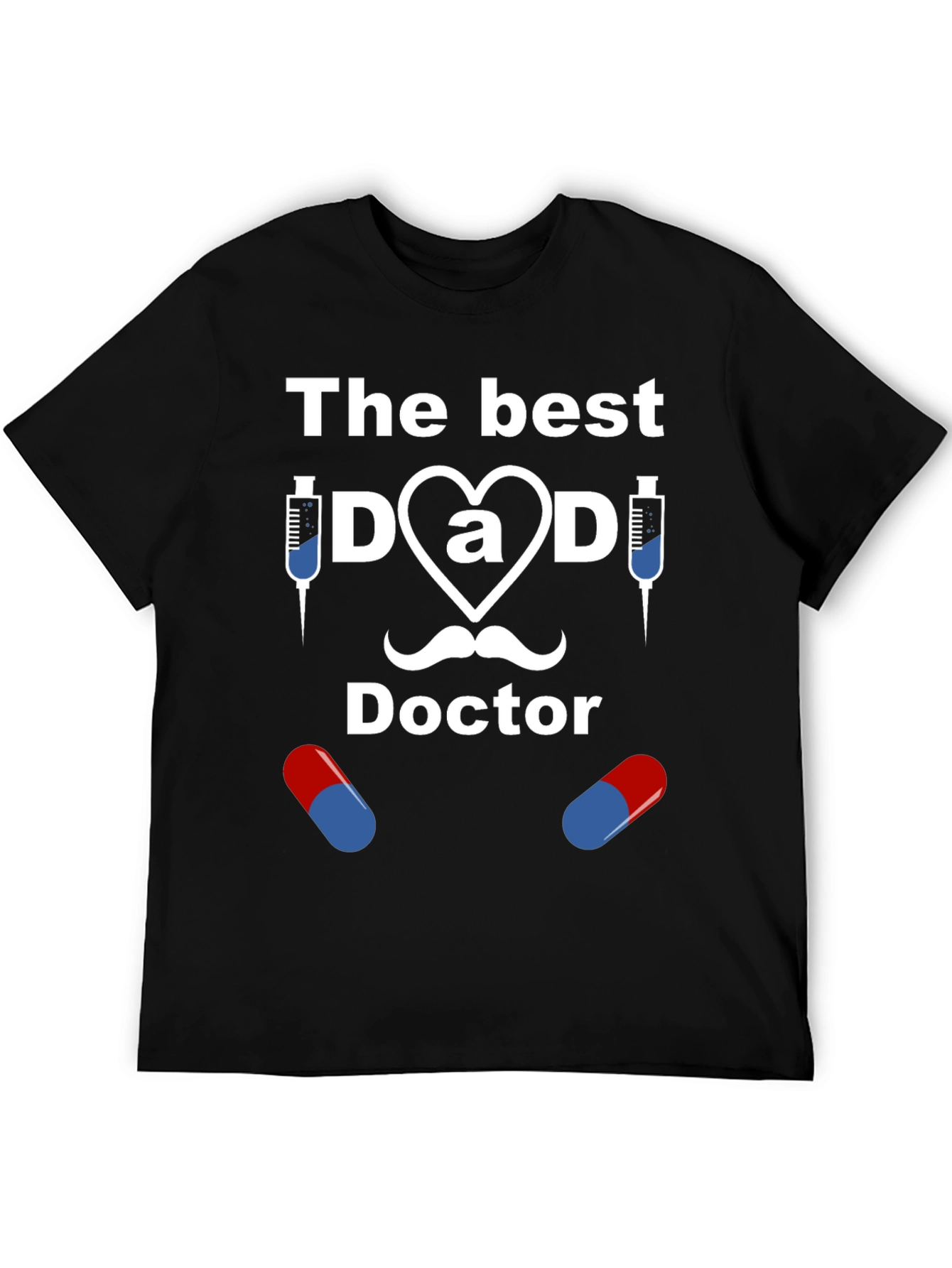 Black The Best Dad Doctor Graphic T-Shirt view 5