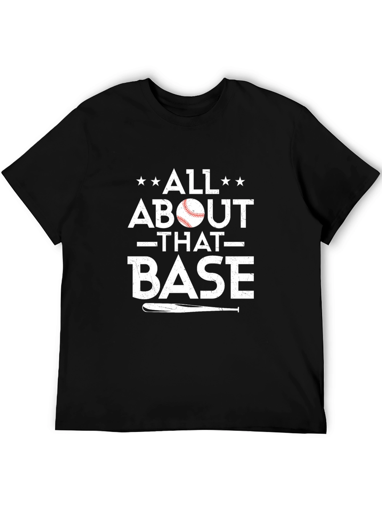 Black All About That Base Baseball T-Shirt view 5