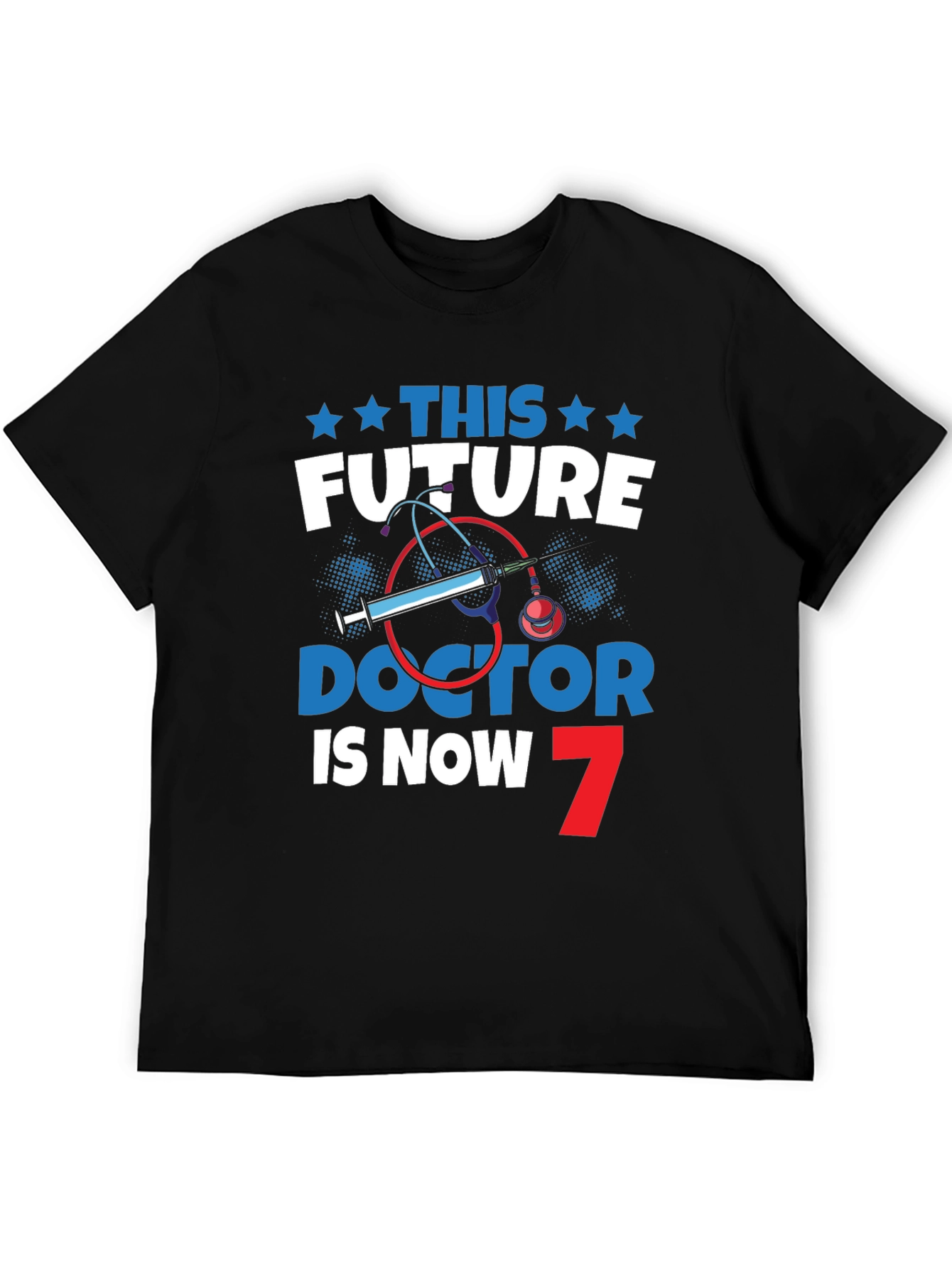 Black Future Doctor 7th Birthday T-Shirt view 5