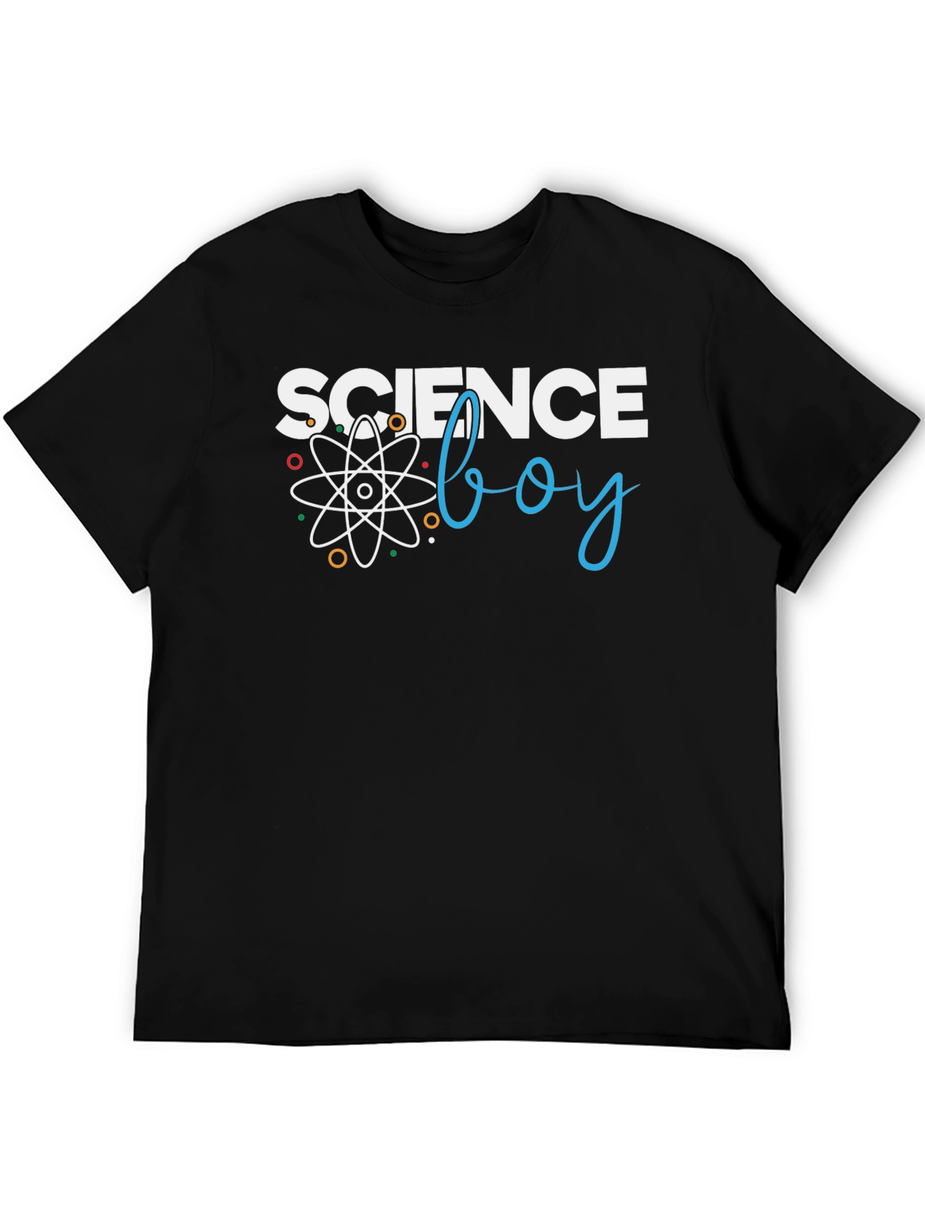 Black Science Boy Graphic T-Shirt - Black Cotton Tee view 5