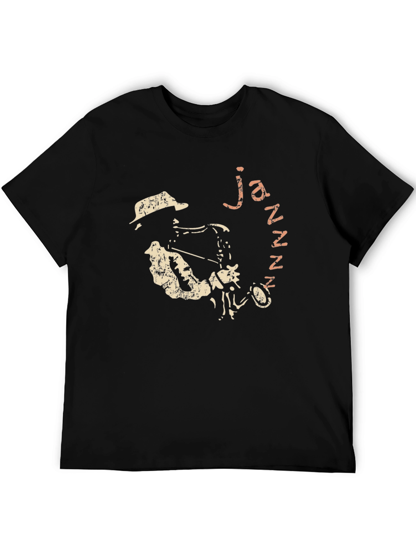 Black Jazzy Black T-Shirt - Saxophone Player Graphic view 5