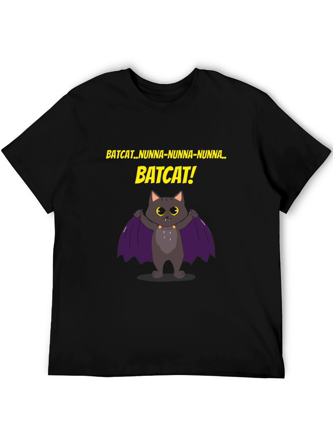 Black Batcat T-Shirt -  Fun Graphic Tee  view 5