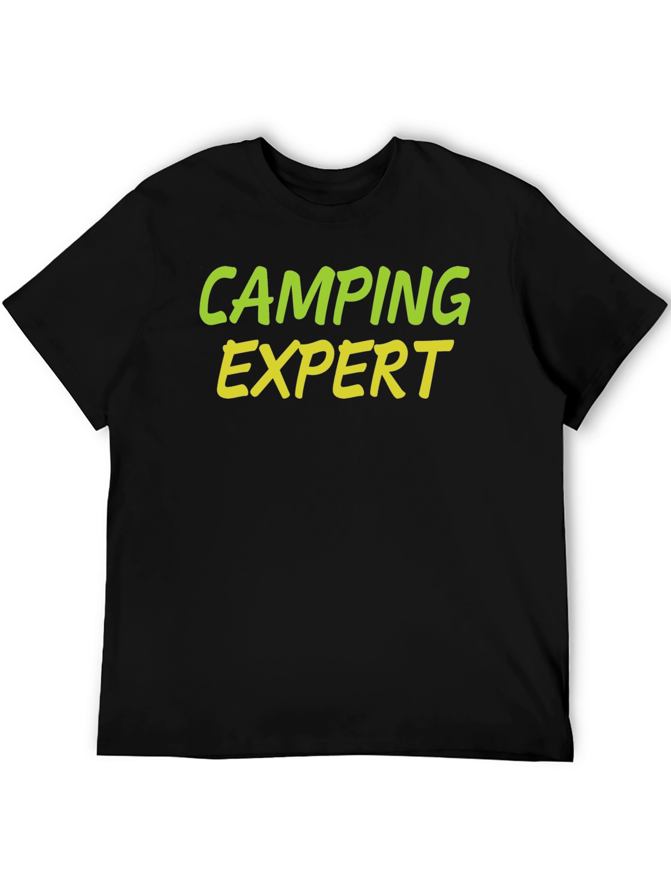 Black Camping Expert Graphic Tee - Black Cotton T-Shirt view 5