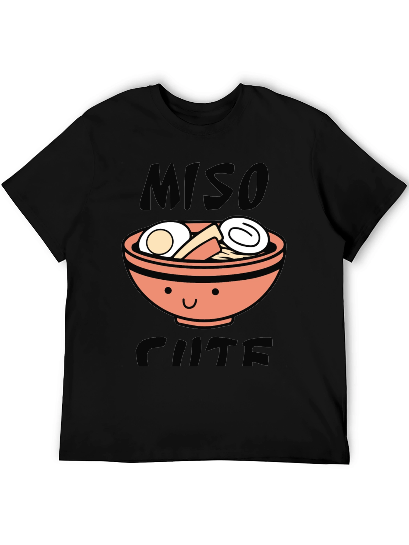 Black Miso Cute Ramen Graphic T-Shirt - Black view 5