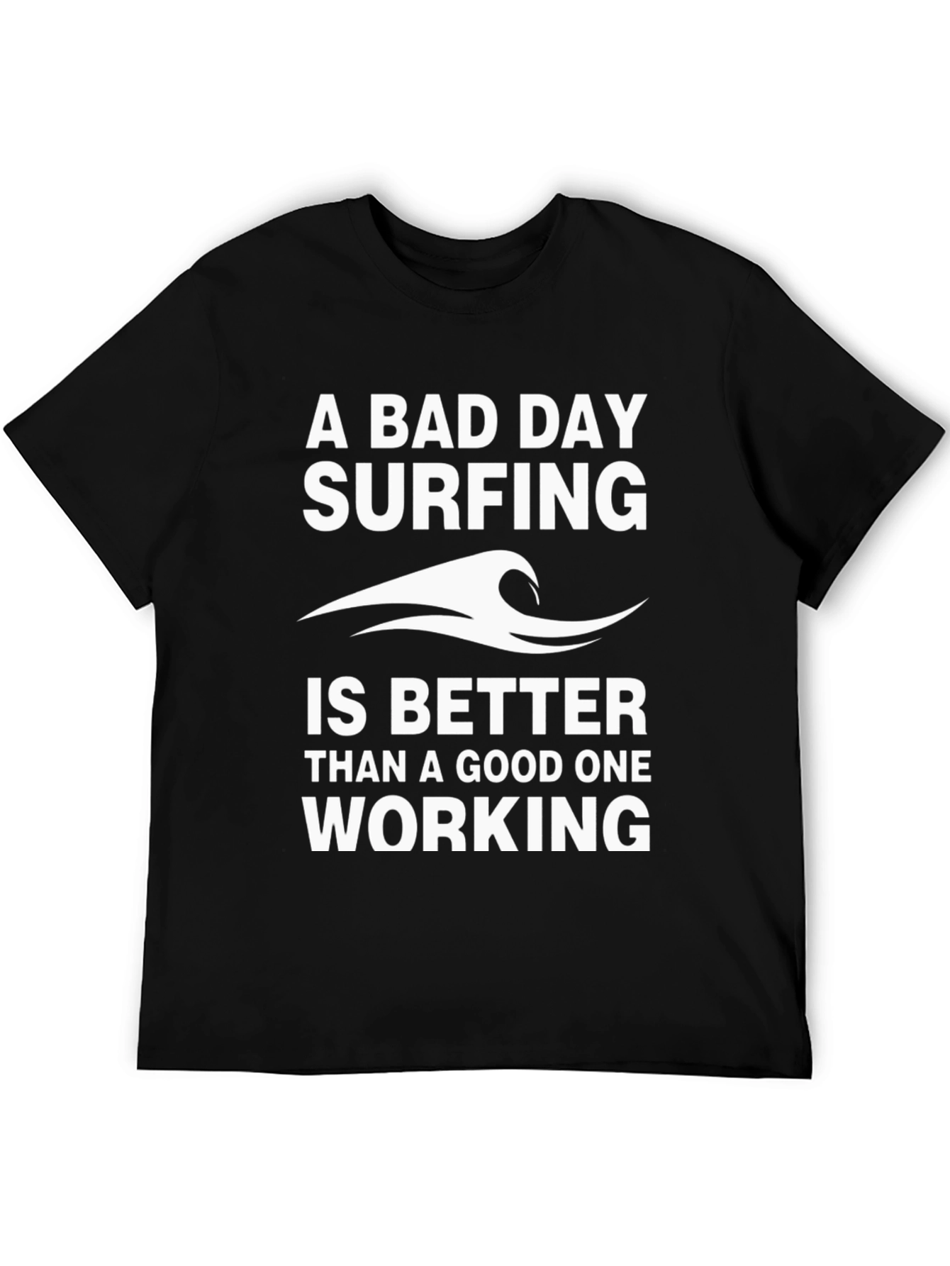 Black Surfing Graphic T-Shirt - A Bad Day Surfing view 5