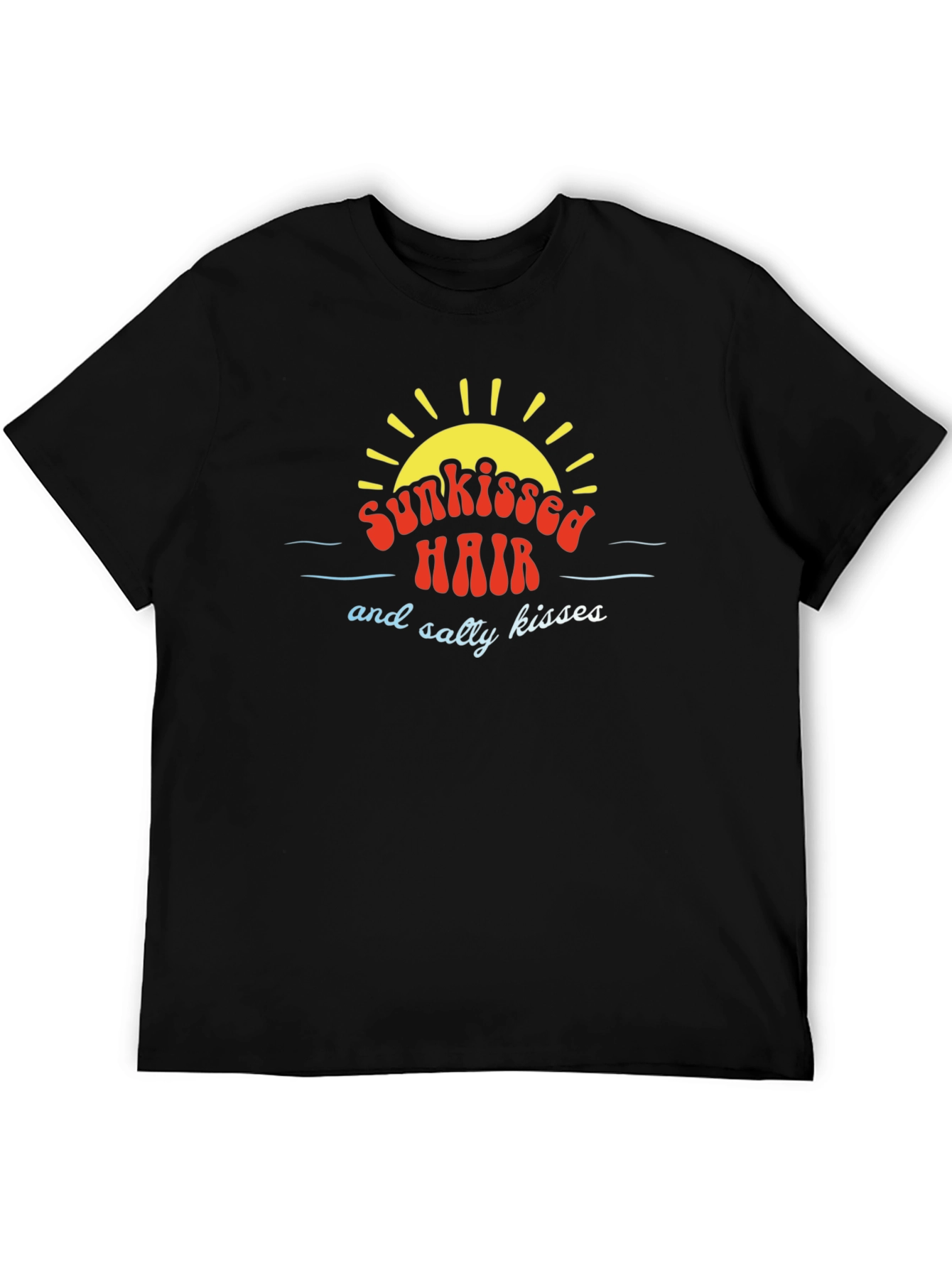 Black Sunkissed Hair T-Shirt - Salty Kisses Summer Tee view 5