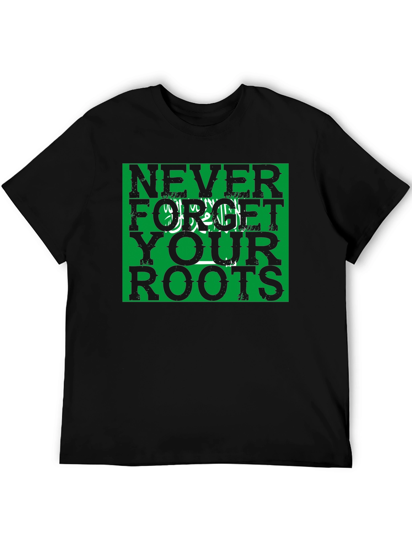 Black Never Forget Your Roots Tee - Saudi Arabia Flag view 5