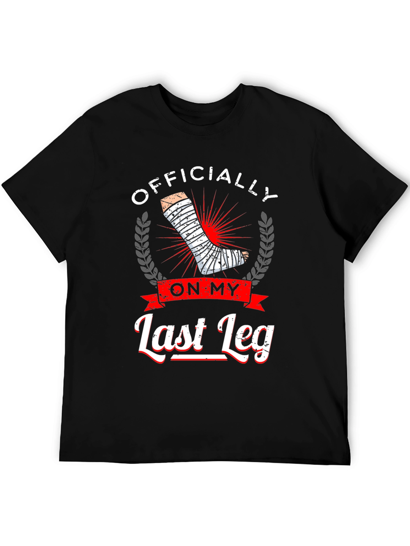 Black Officially On My Last Leg Graphic T-Shirt view 5