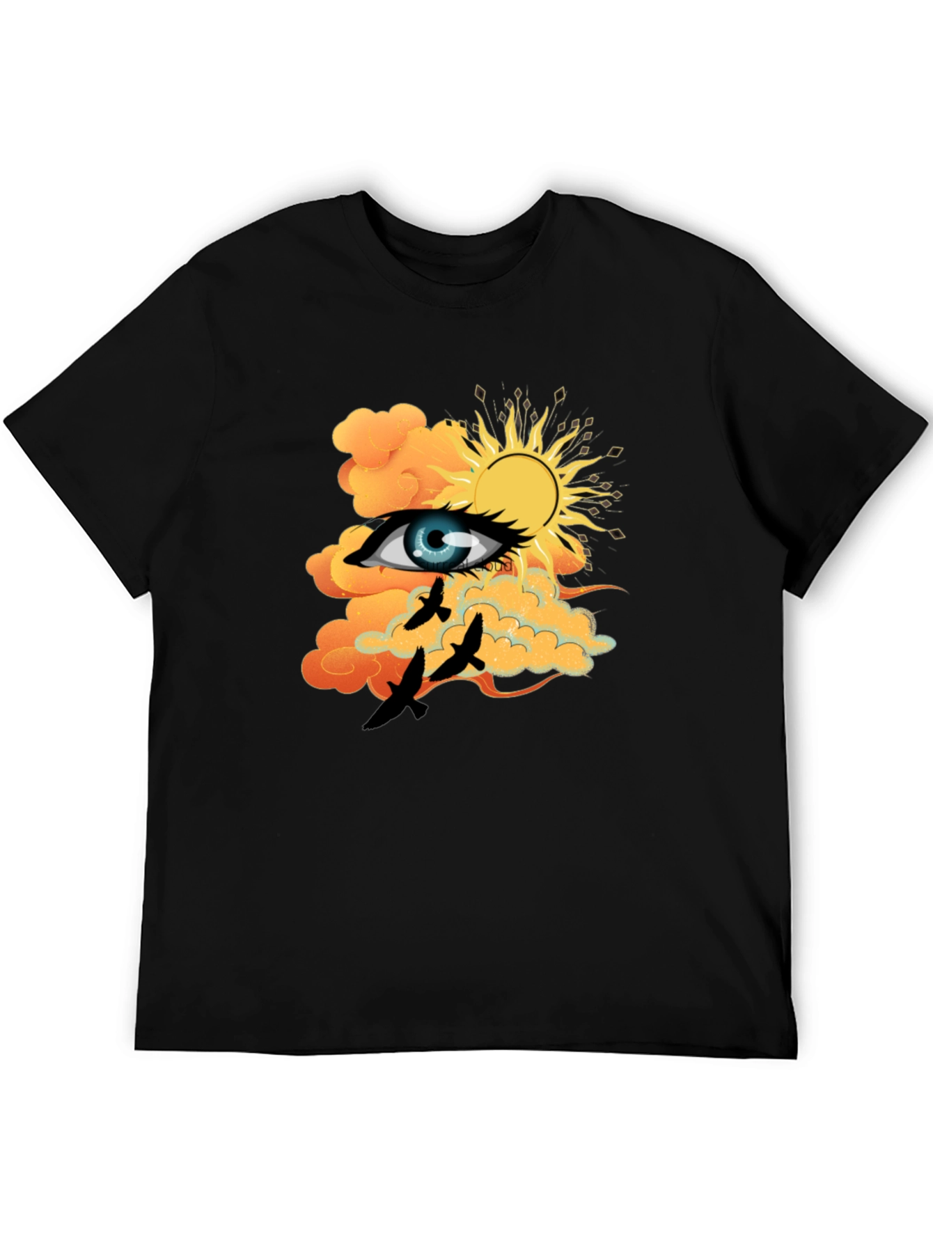 Black Eye & Sun Graphic Tee - Black Cotton Blend view 5