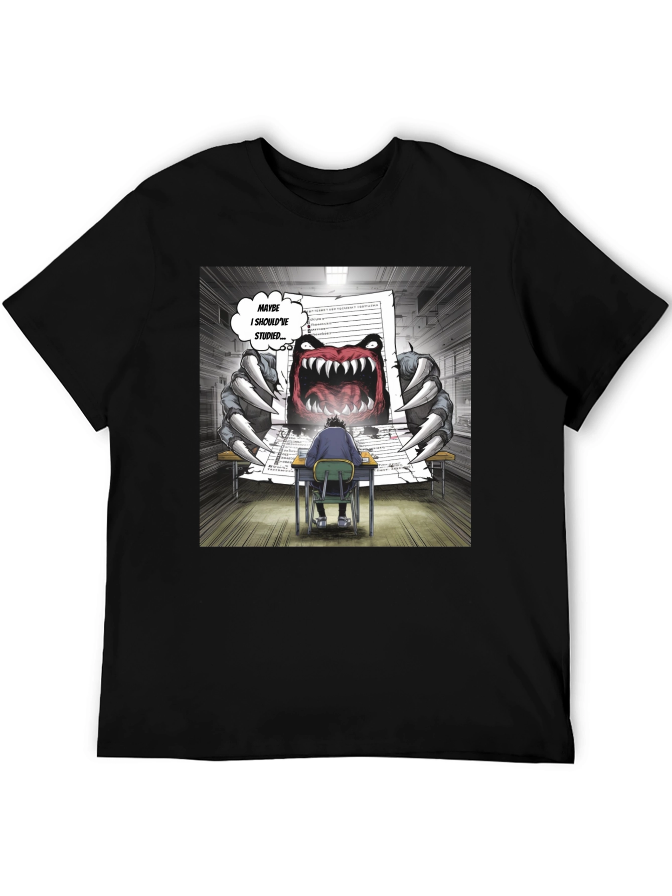 Black Monster Test T-Shirt - Study Humor Tee view 5