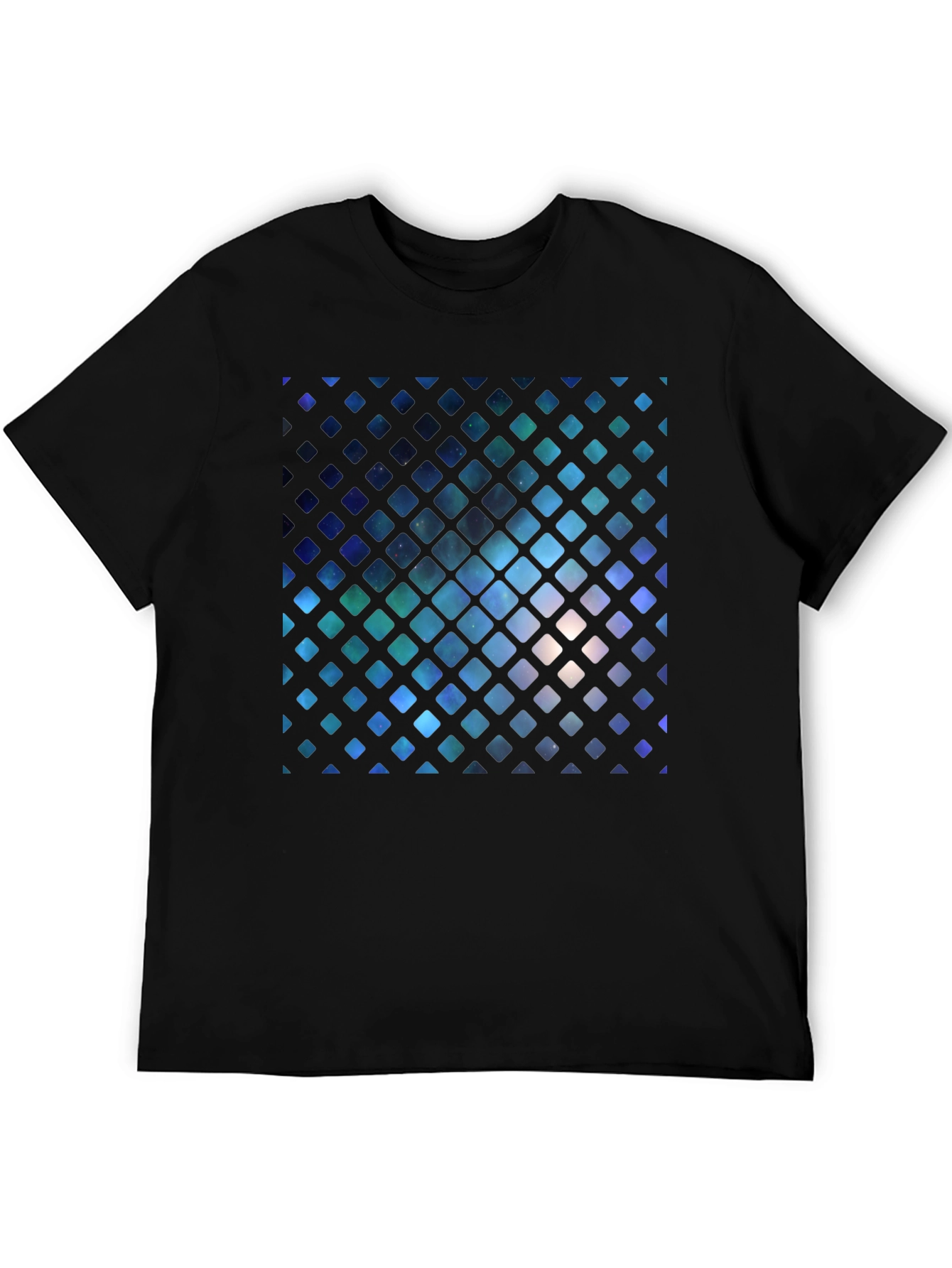 Black Galaxy Grid Graphic Tee view 5