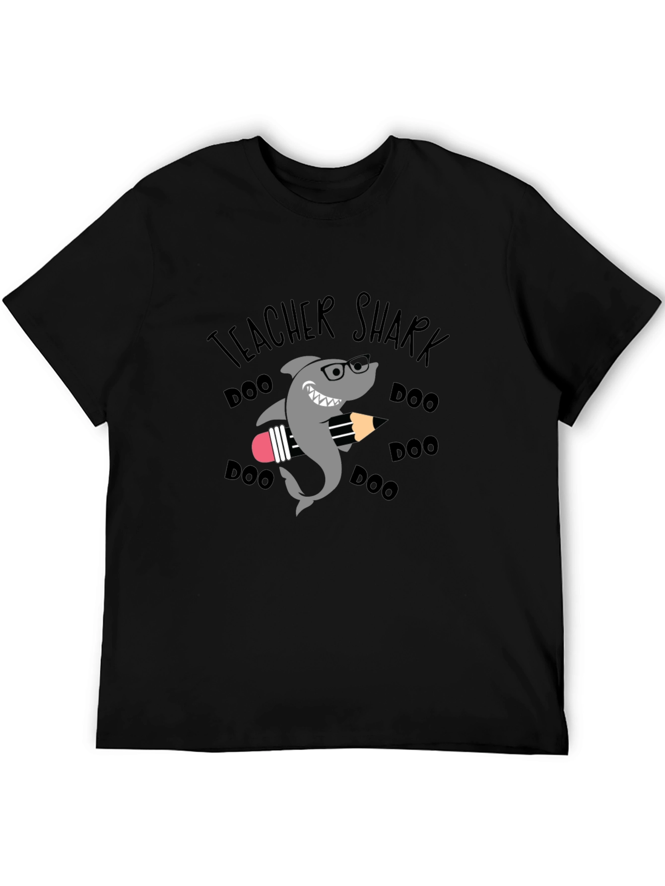 Black Teacher Shark Doo Doo Doo T-Shirt view 5