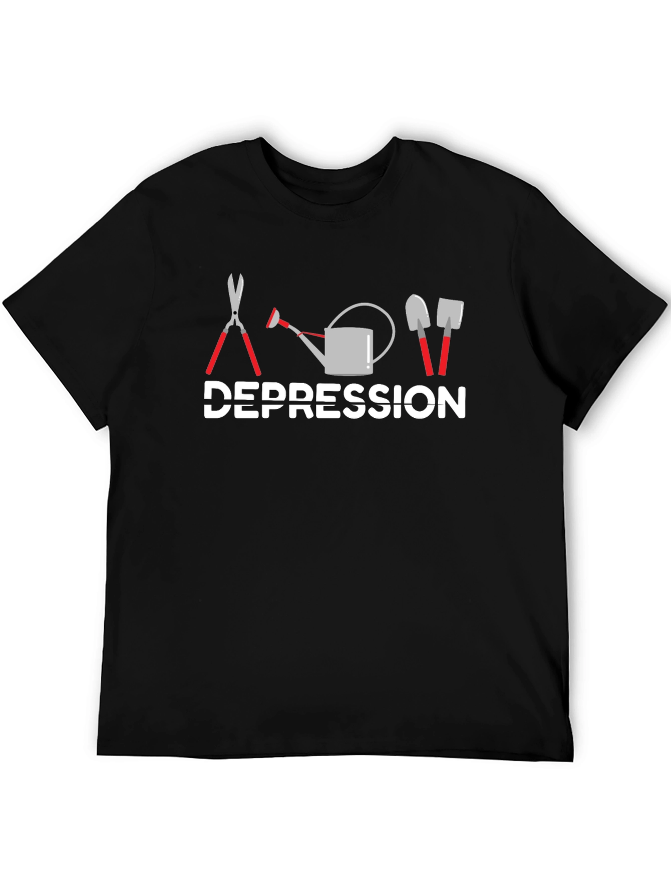 Black Gardening Depression T-Shirt - Funny Plant Lover Tee view 5