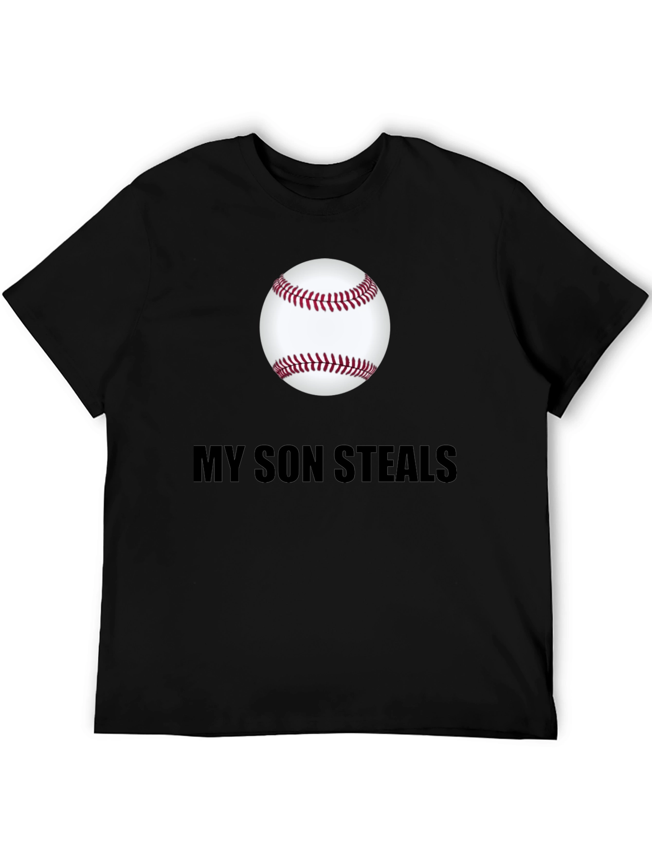 Black My Son Steals Baseball T-Shirt view 5