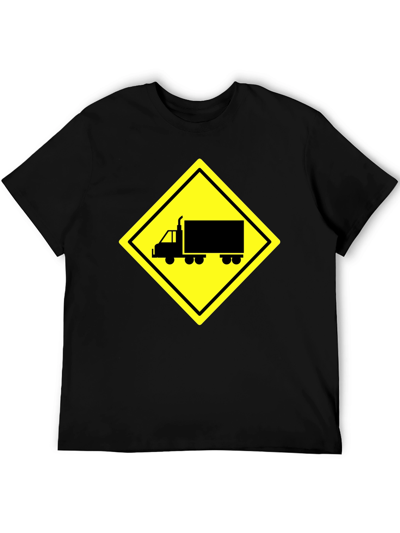 Black Truck Crossing Sign Graphic Tee - Black view 5
