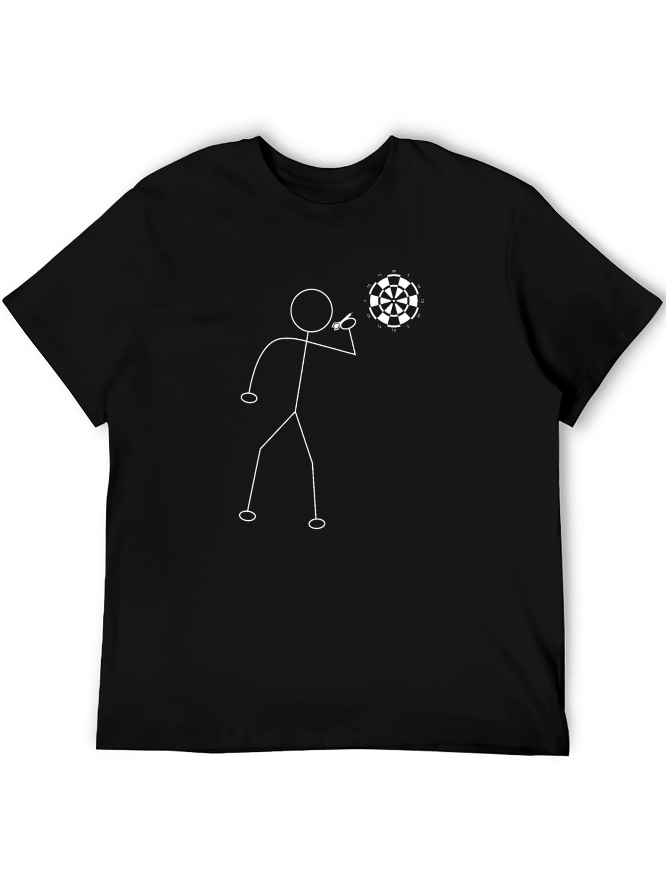 Black Stick Figure Dart Thrower Graphic Tee view 5