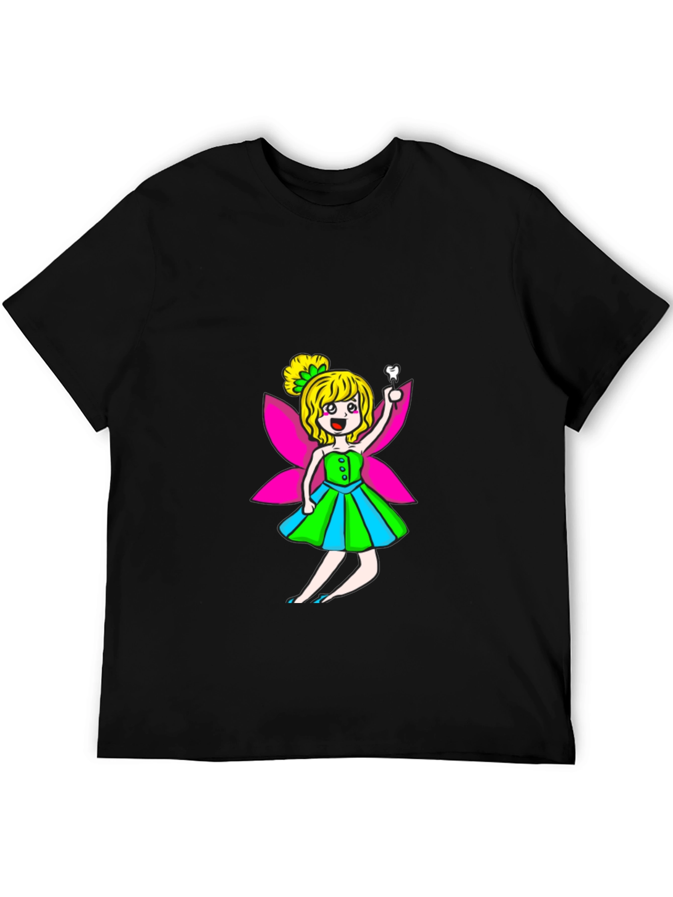 Black Tooth Fairy Graphic Tee - Black Cotton Blend view 5