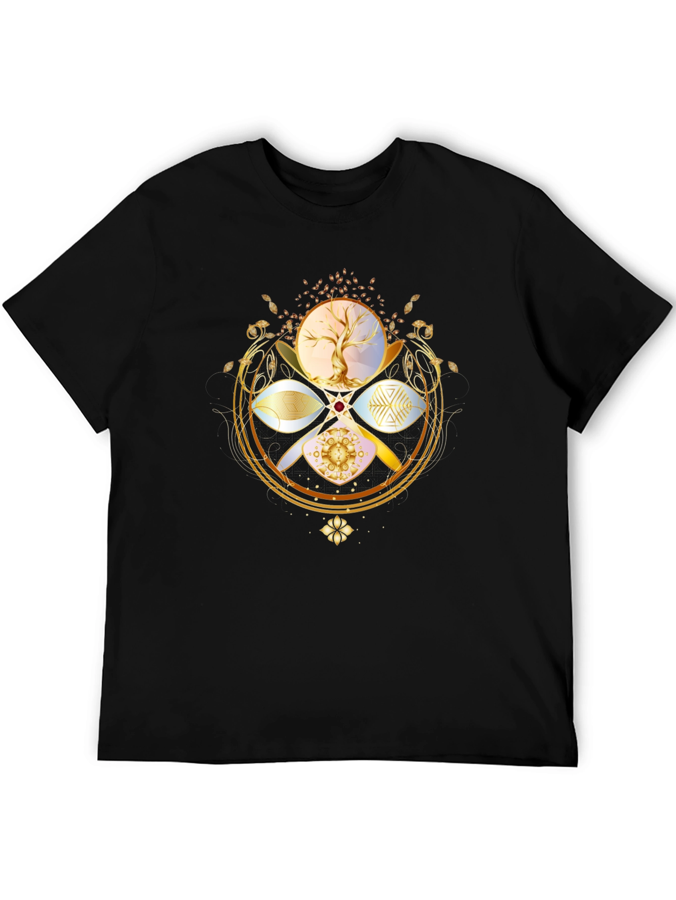 Black Esoteric Tree of Life Graphic Tee - Black view 5