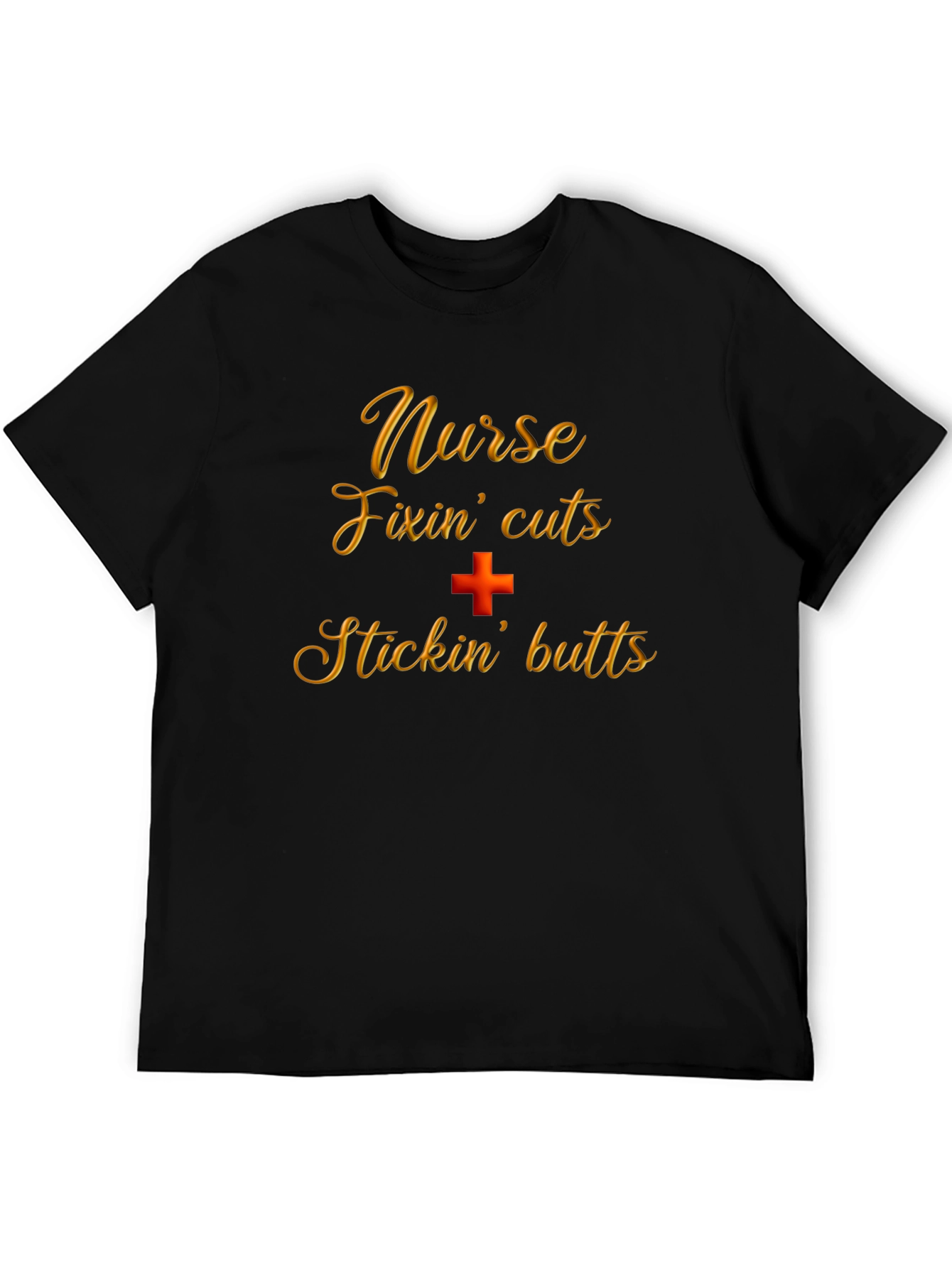 Black Nurse Fixin' Cuts & Stickin' Butts T-Shirt view 5