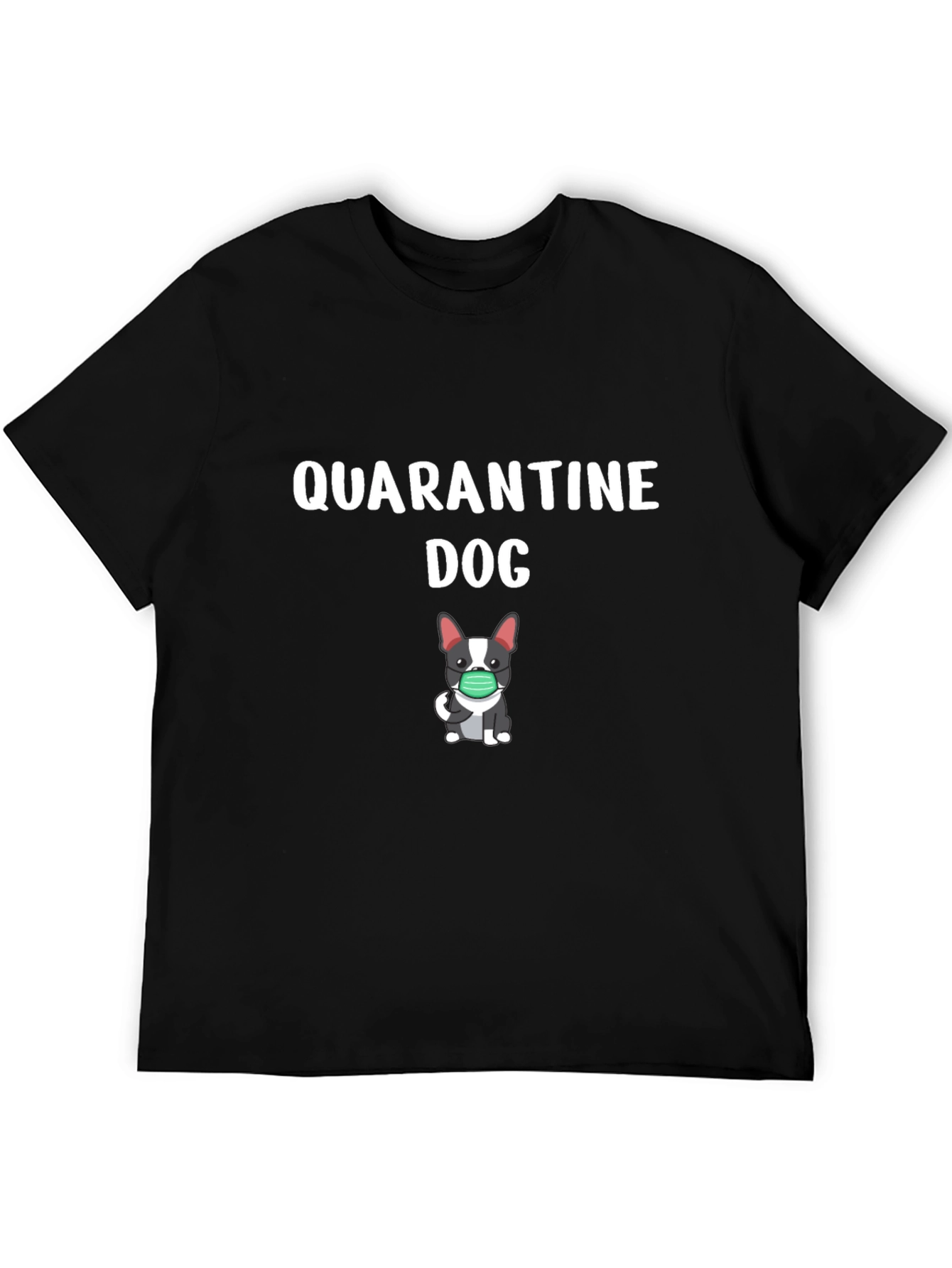Black Quarantine Dog Graphic Tee - Unisex Black T-Shirt view 5