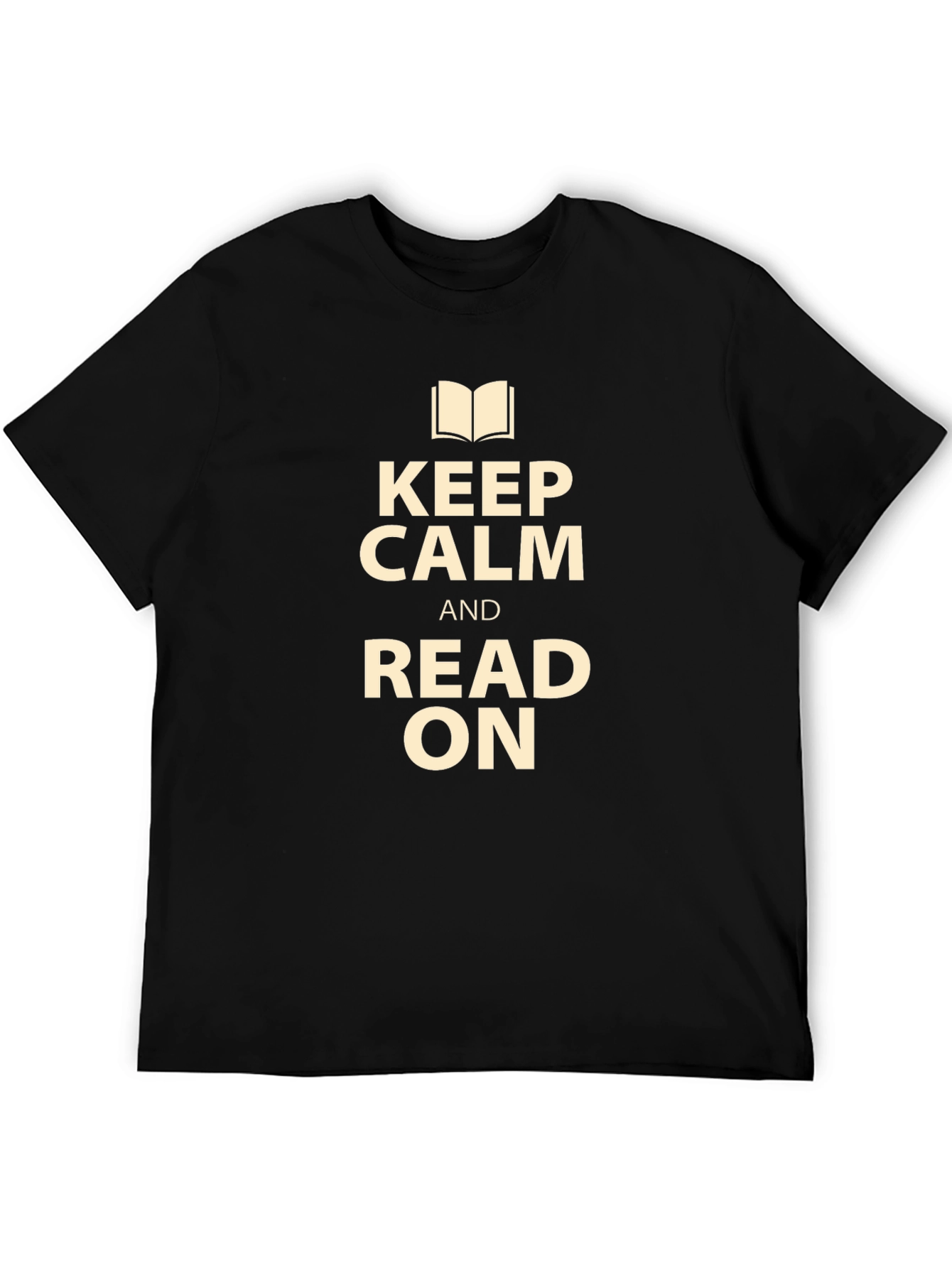 Black Keep Calm and Read On Black T-Shirt view 5