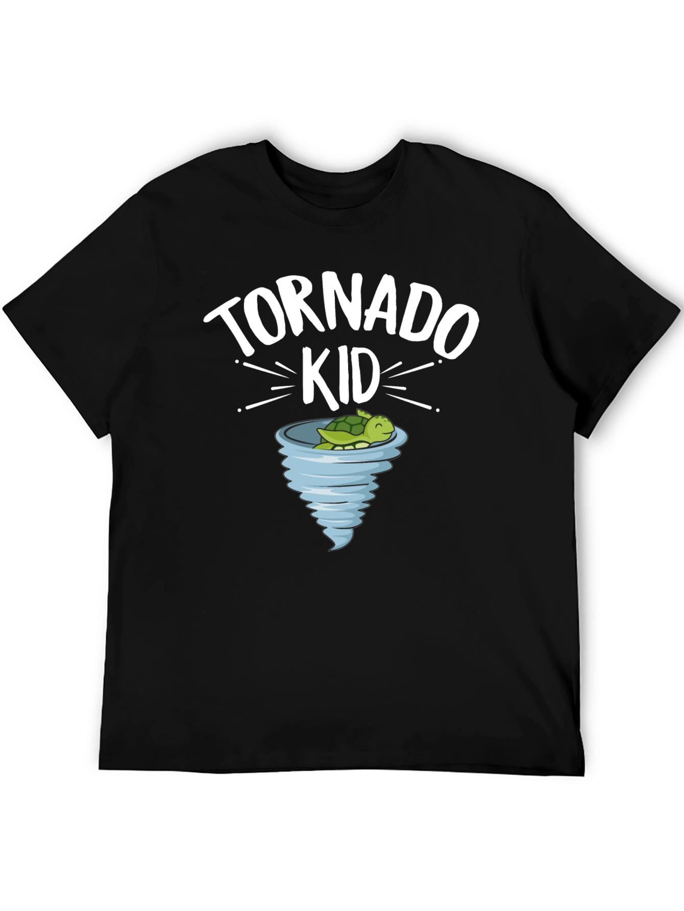 Black Tornado Kid Black T-Shirt Cute Turtle Cartoon view 5