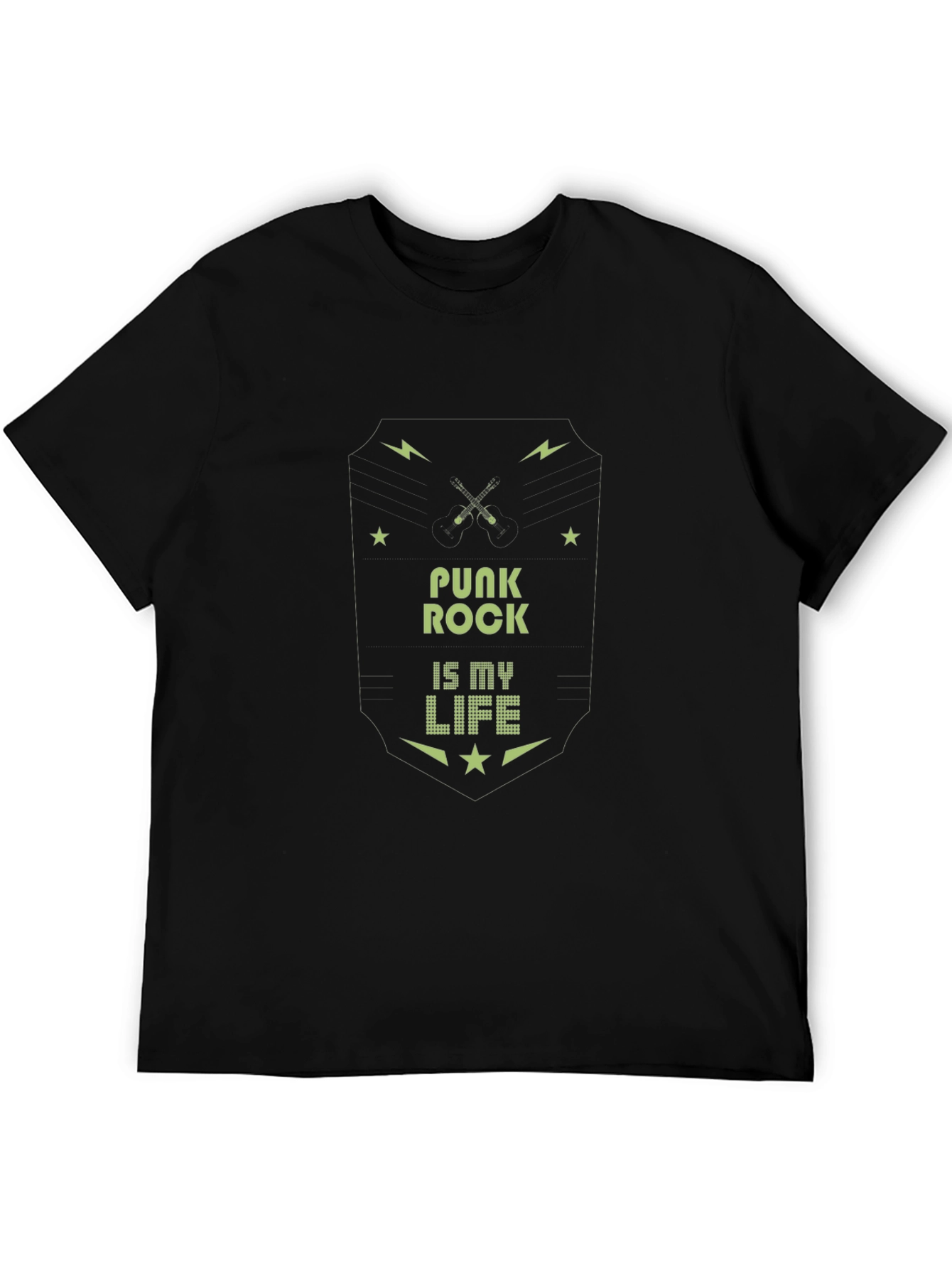 Black Punk Rock is My Life T-Shirt view 5