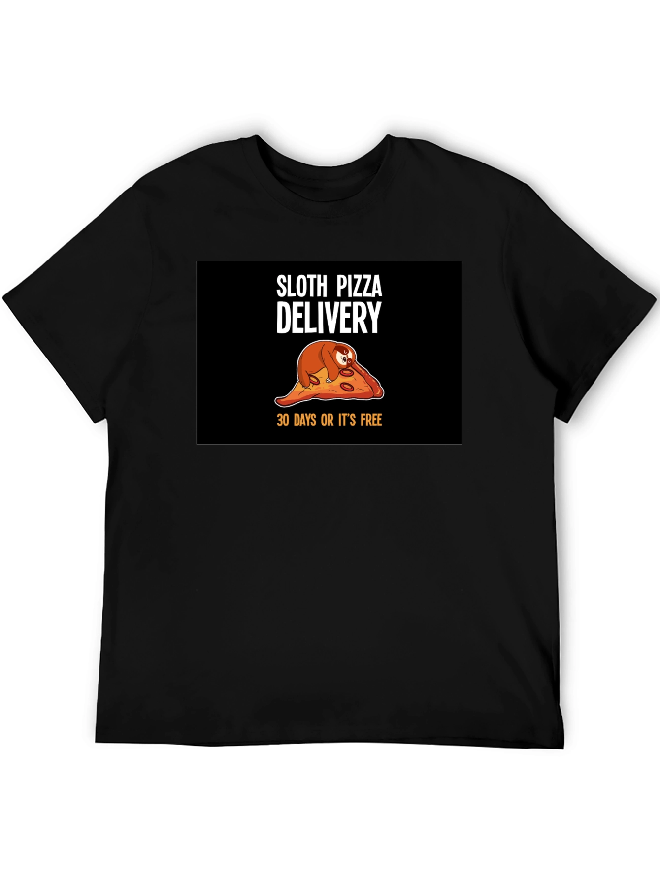 Black Sloth Pizza Delivery T-Shirt - Funny, Unique Design view 5