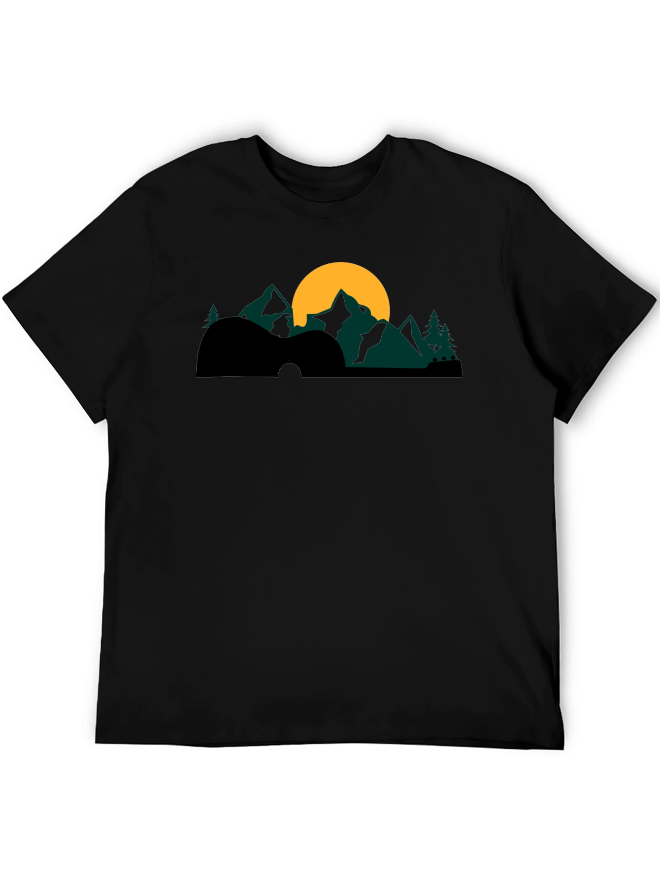 Black Guitar Mountainscape Graphic Tee view 5