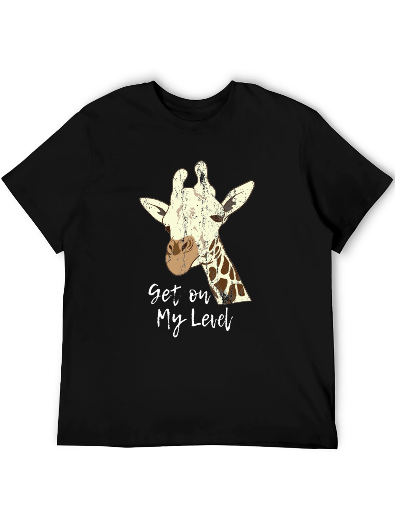 Black Get on My Level Giraffe Graphic Tee - Black view 5