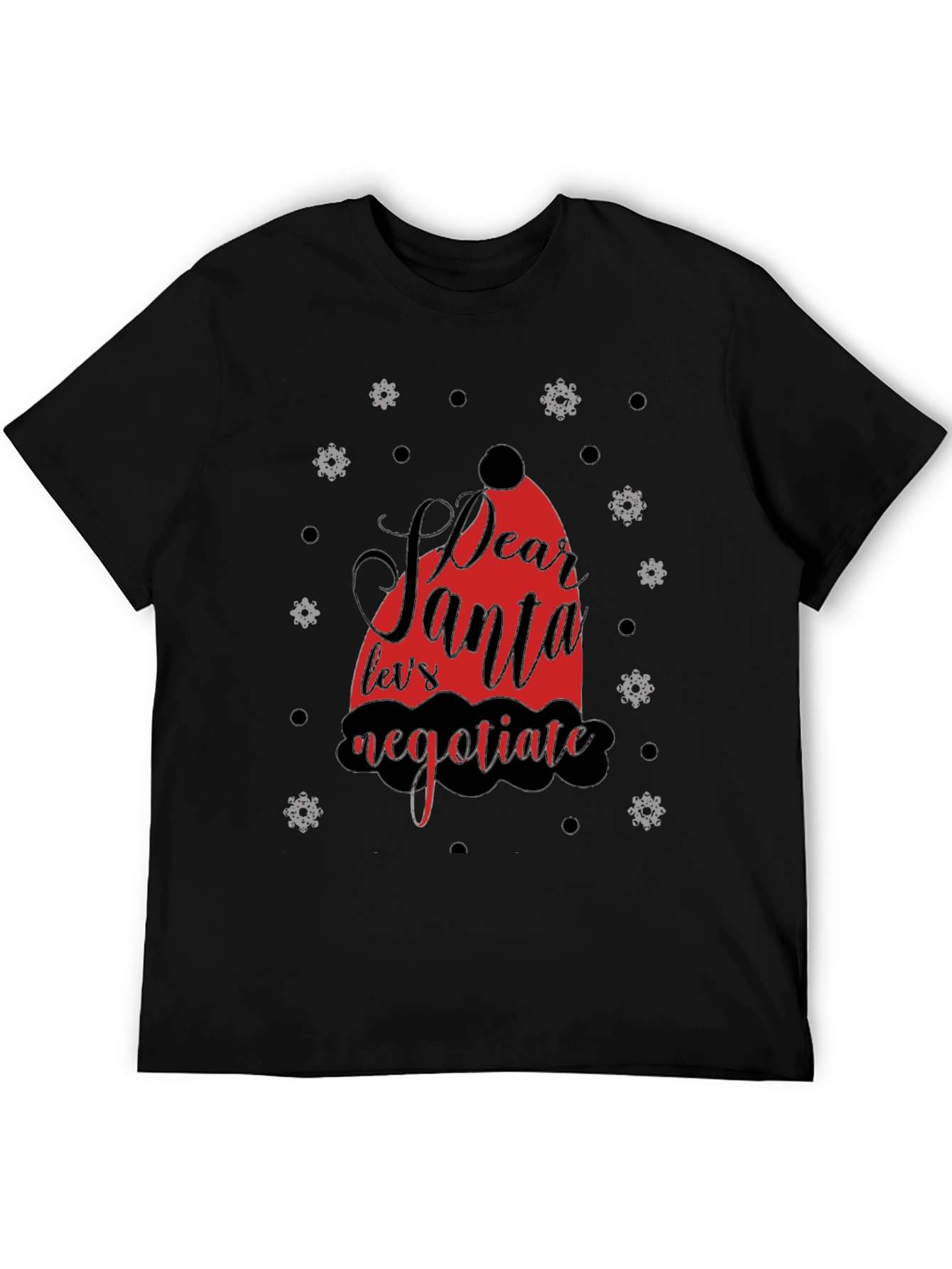 Black Dear Santa Negotiate Graphic Tee view 5