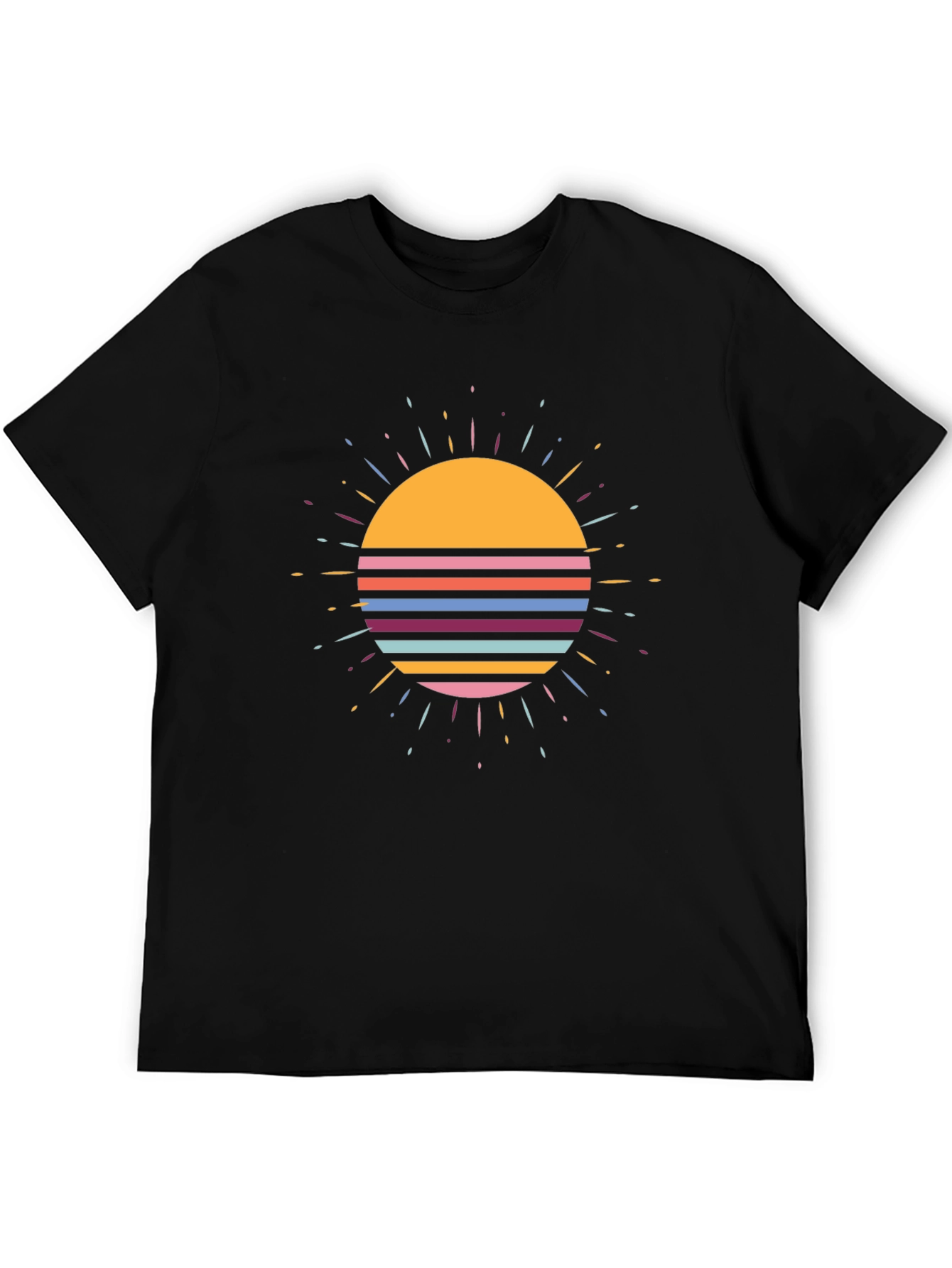 Black Retro Sunset Graphic Tee view 5