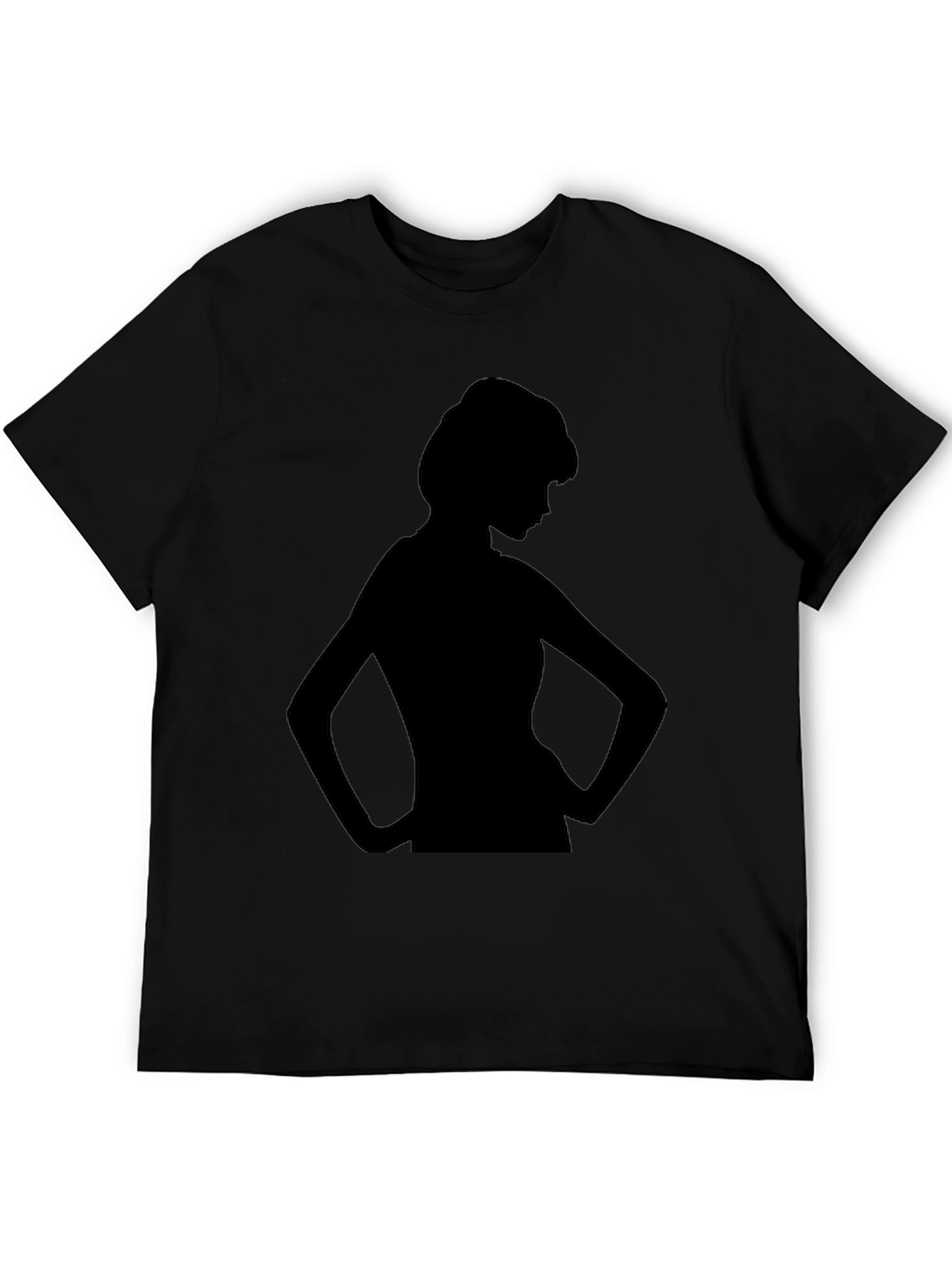 Black Silhouette Woman Graphic Tee - Black view 5