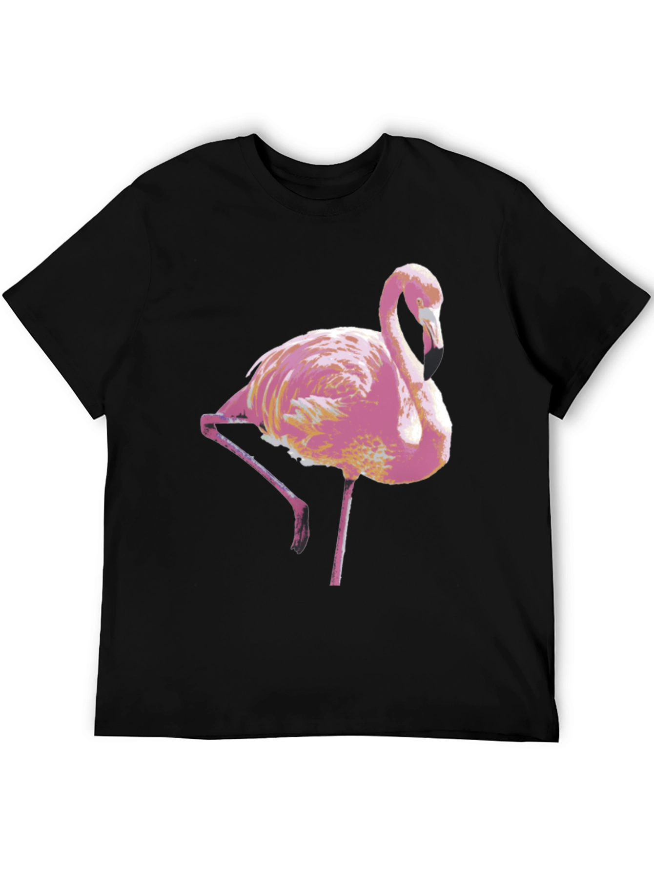 Black Pink Flamingo Graphic Tee - Stylish Men's T-Shirt view 5