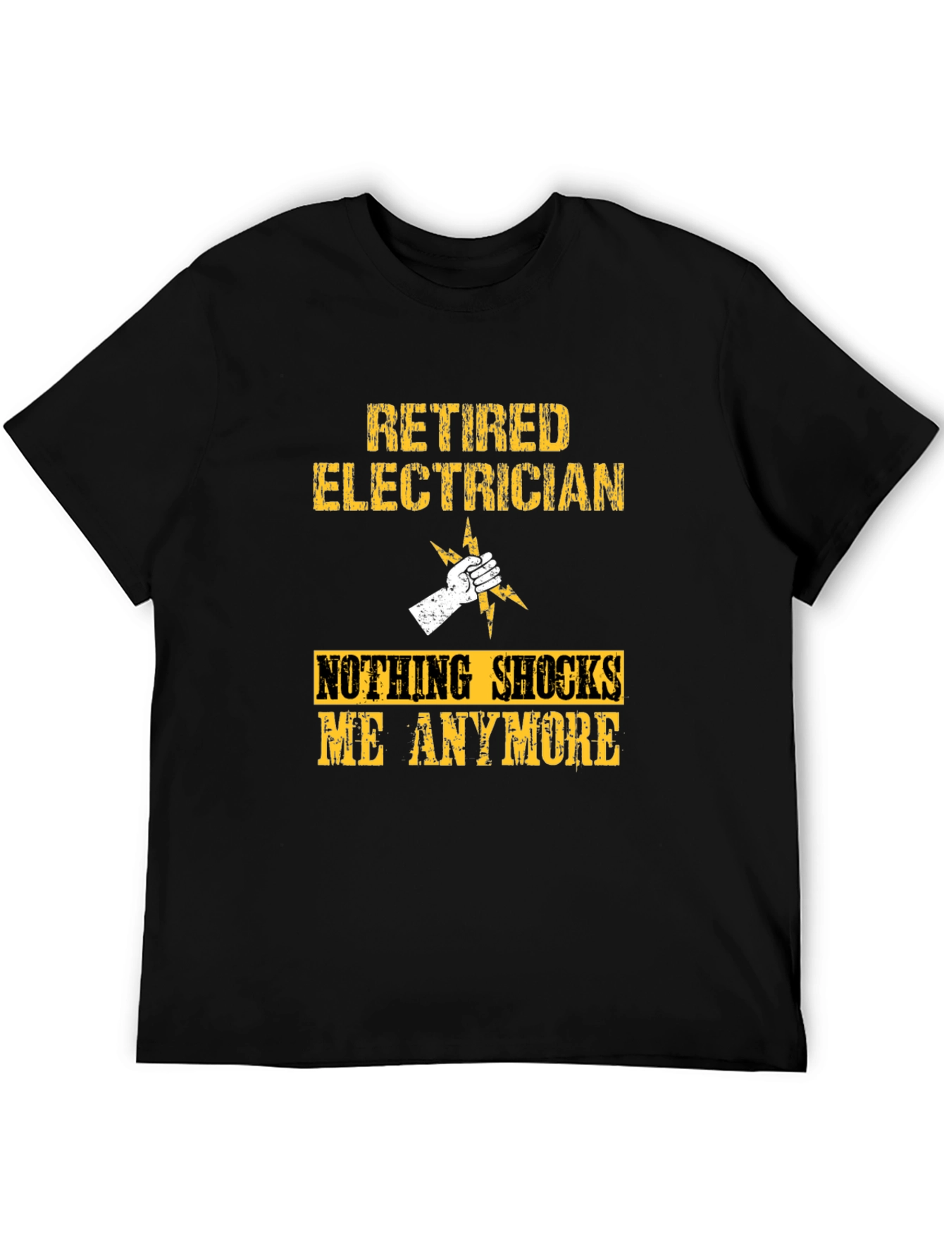 Black Retired Electrician T-Shirt - Nothing Shocks Me Anymore view 5