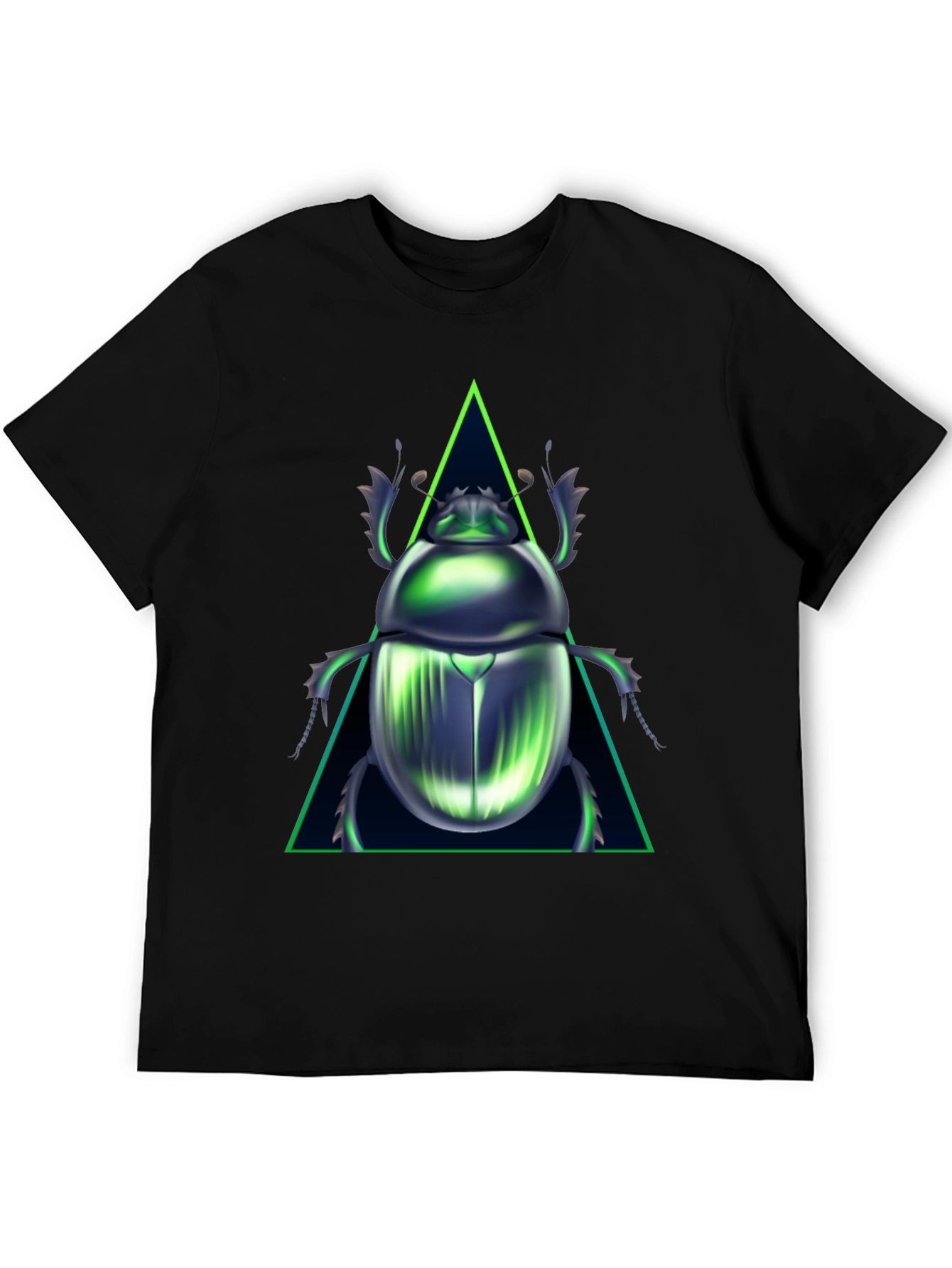 Black Emerald Scarab Beetle Graphic Tee view 5