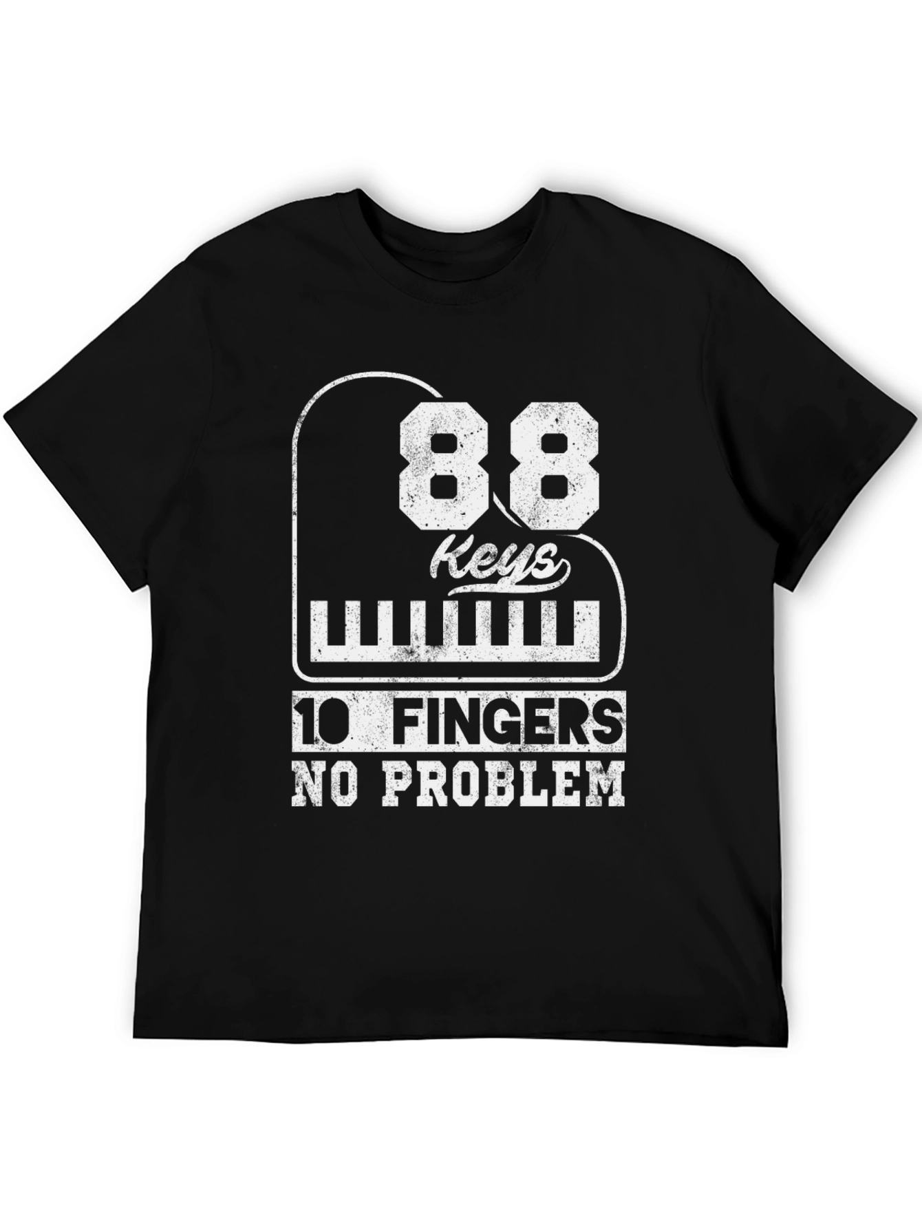 Black 88 Keys 10 Fingers No Problem T-Shirt view 5