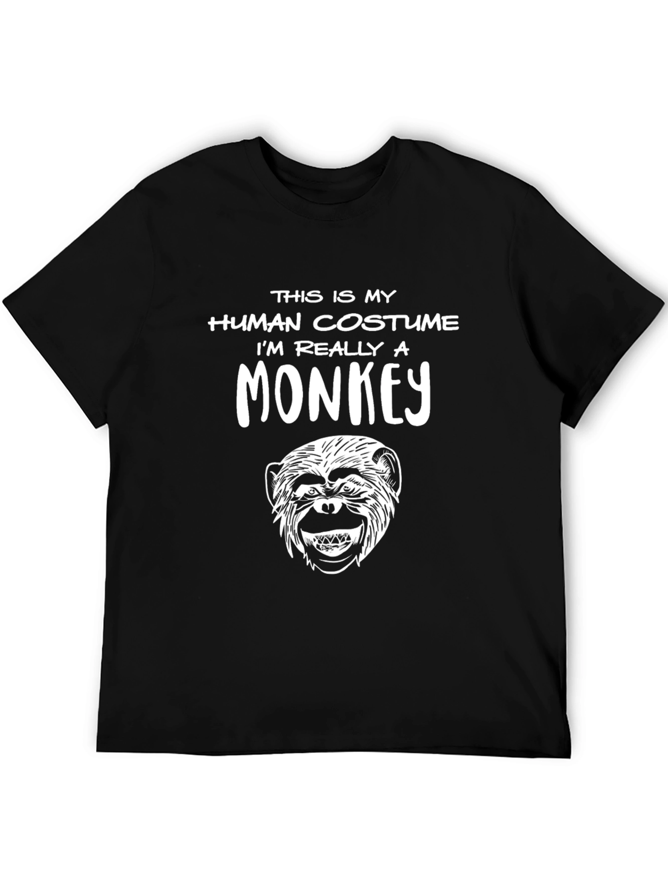 Black Human Costume Monkey Graphic Tee view 5