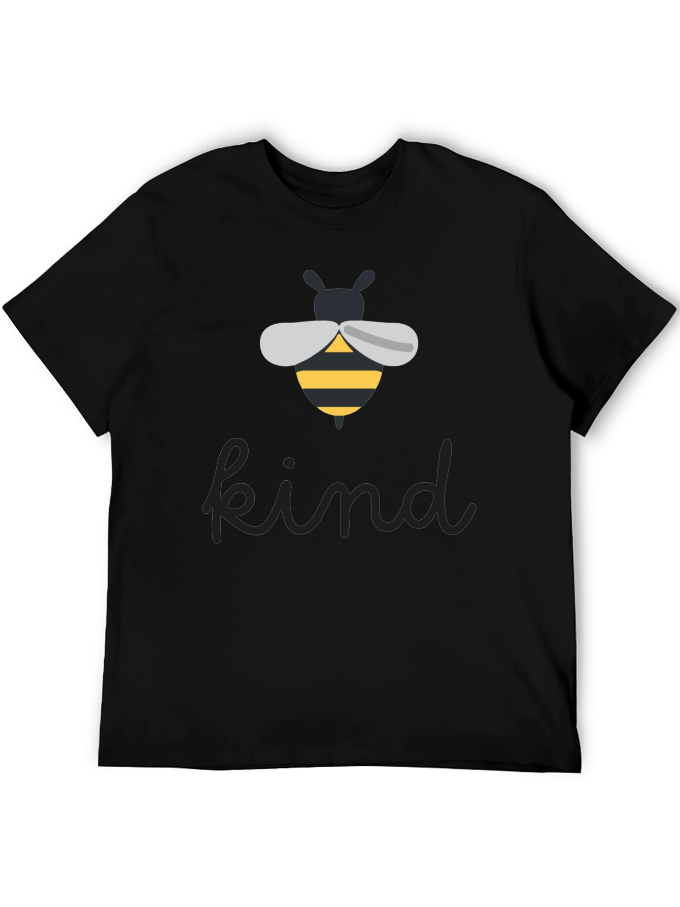 Black Bee Kind Graphic Tee - Unisex Black T-Shirt view 5