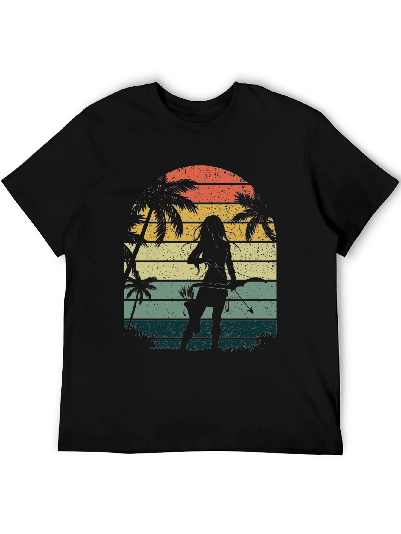 Retro Archer Tee - Tropical Sunset Design - 5