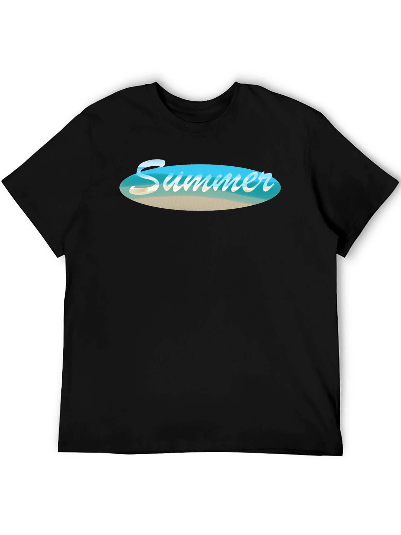 Black Summer Beach Vibe Black T-Shirt view 5